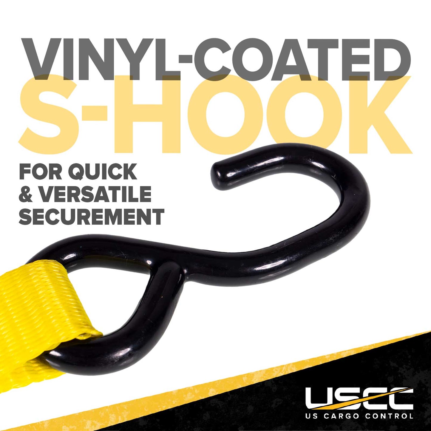 1" x 15' Ratchet Strap w/ S-Hook | 30-Pack