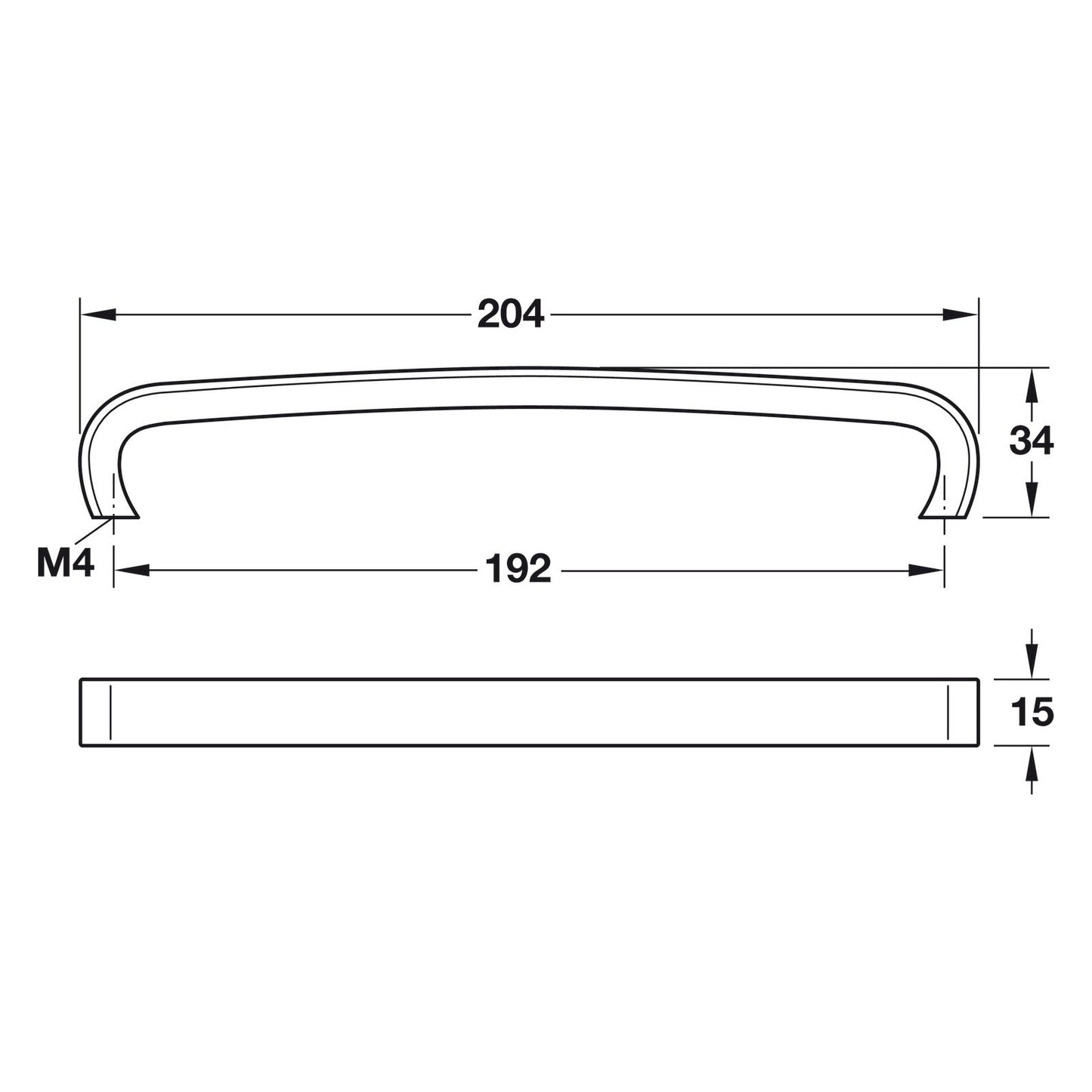 Hafele Studio H1330 Cabinet Handle - Illustration