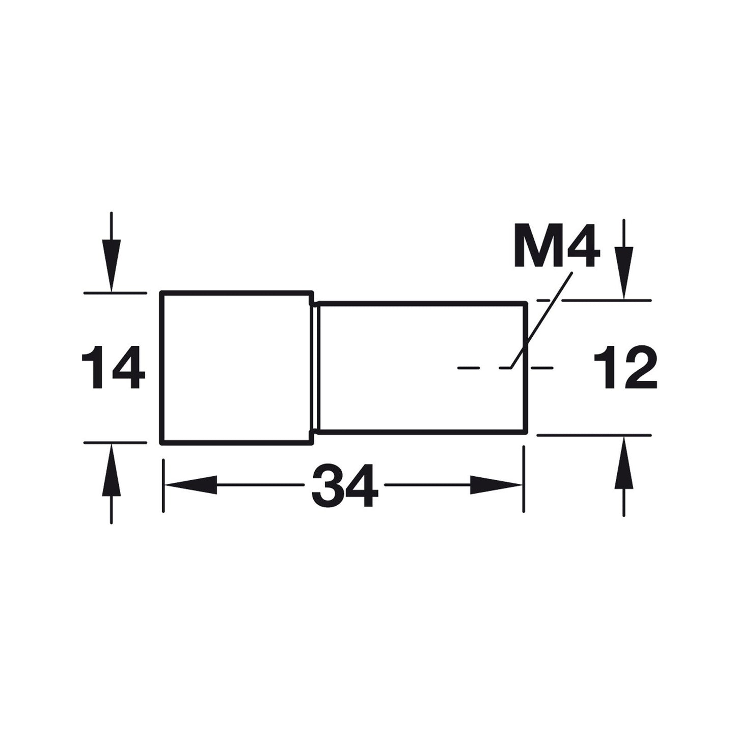 Hafele Cube Cabinet Knob - Illustration