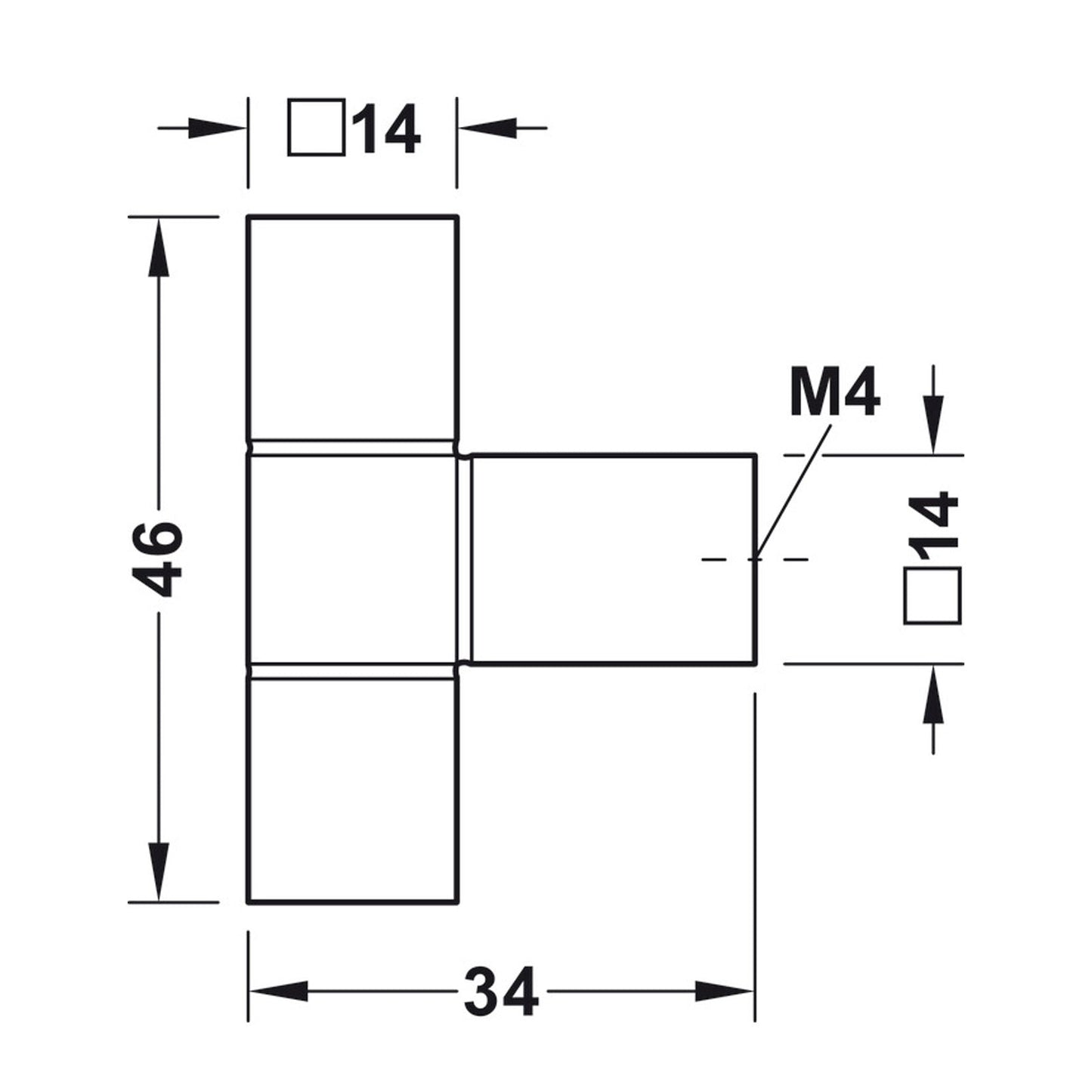 Hafele Cube T Knob - Illustration