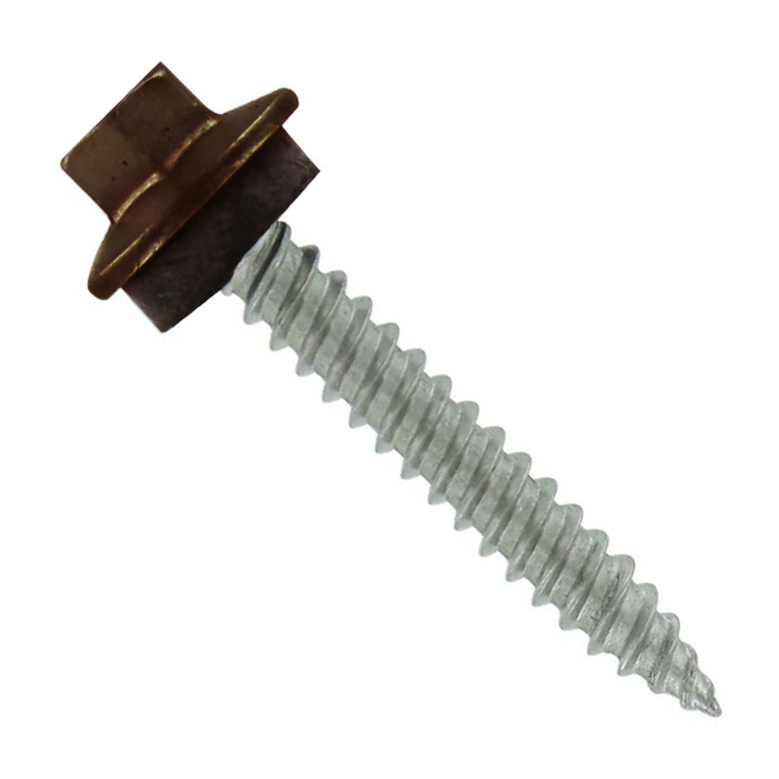 #10 x 1" SS Woodbinder Metal Roofing Screw - Koko Brown Image 1 of 2