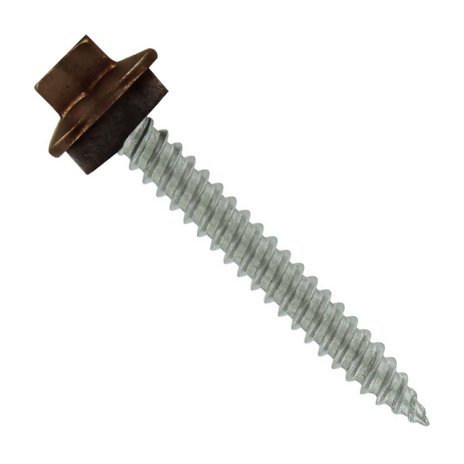 #10 x 1-1/2" SS Woodbinder Metal Roofing Screw - Koko Brown