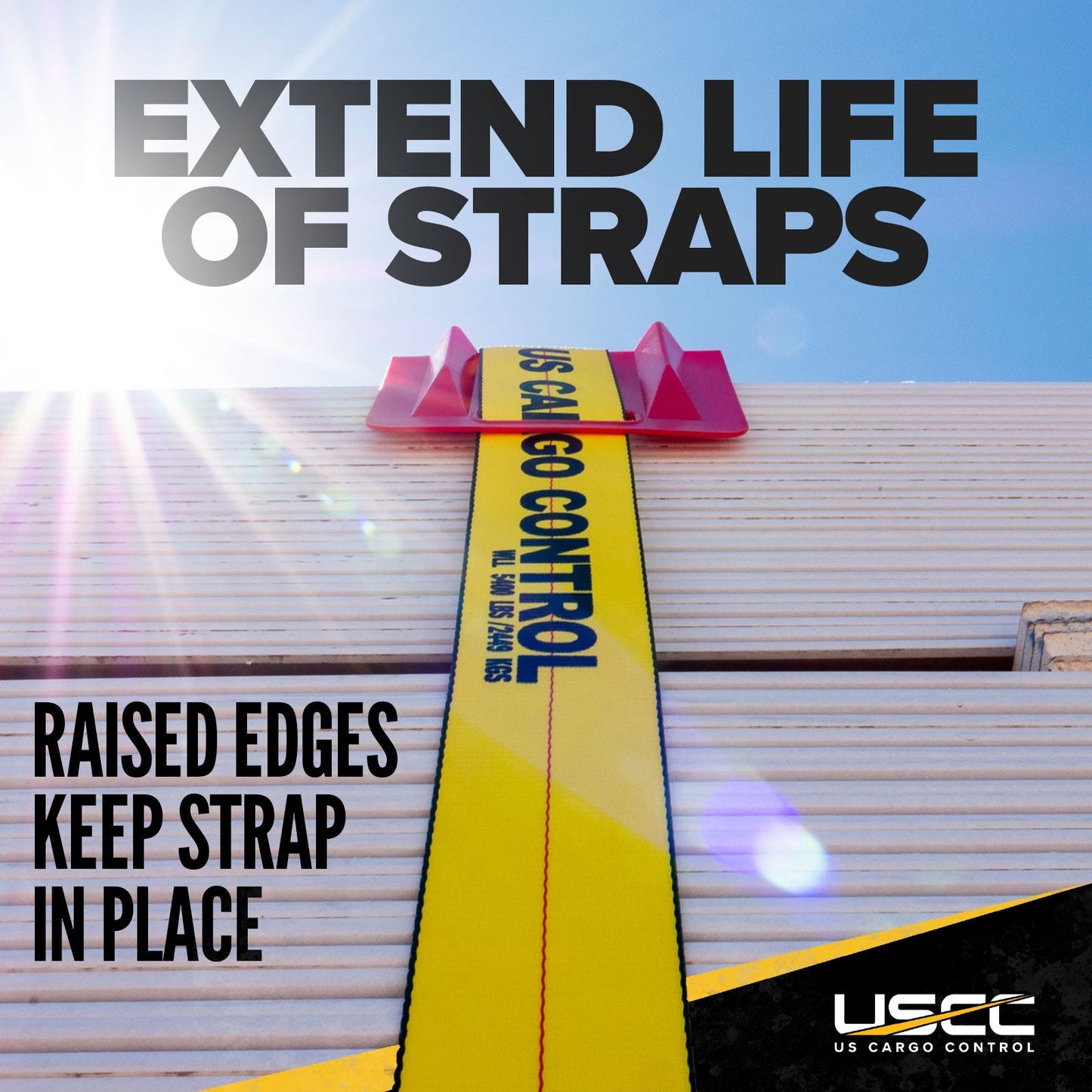 10-2/3" Cargo Corner Guard | 4-1/4" Slot For Strap | Red Plastic