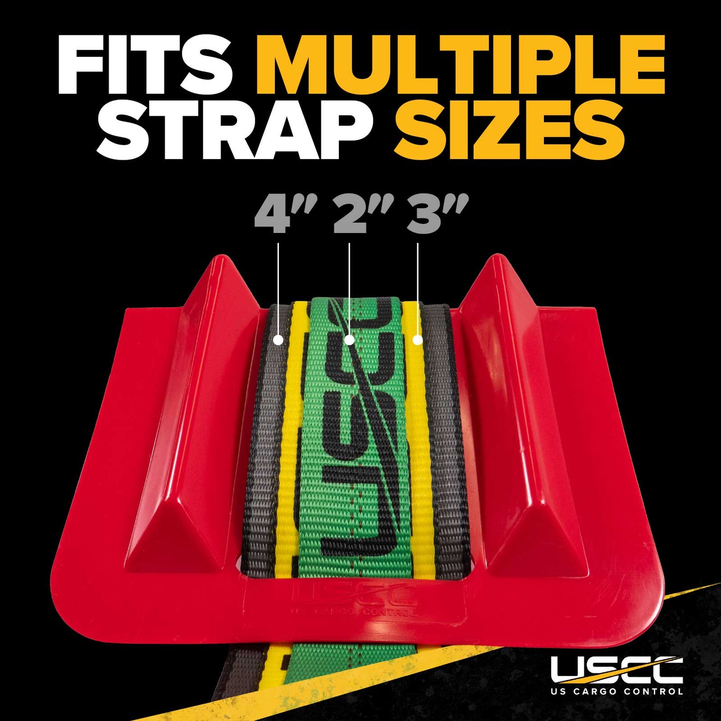 10-2/3" Cargo Corner Guard | 4-1/4" Slot For Strap | Red Plastic