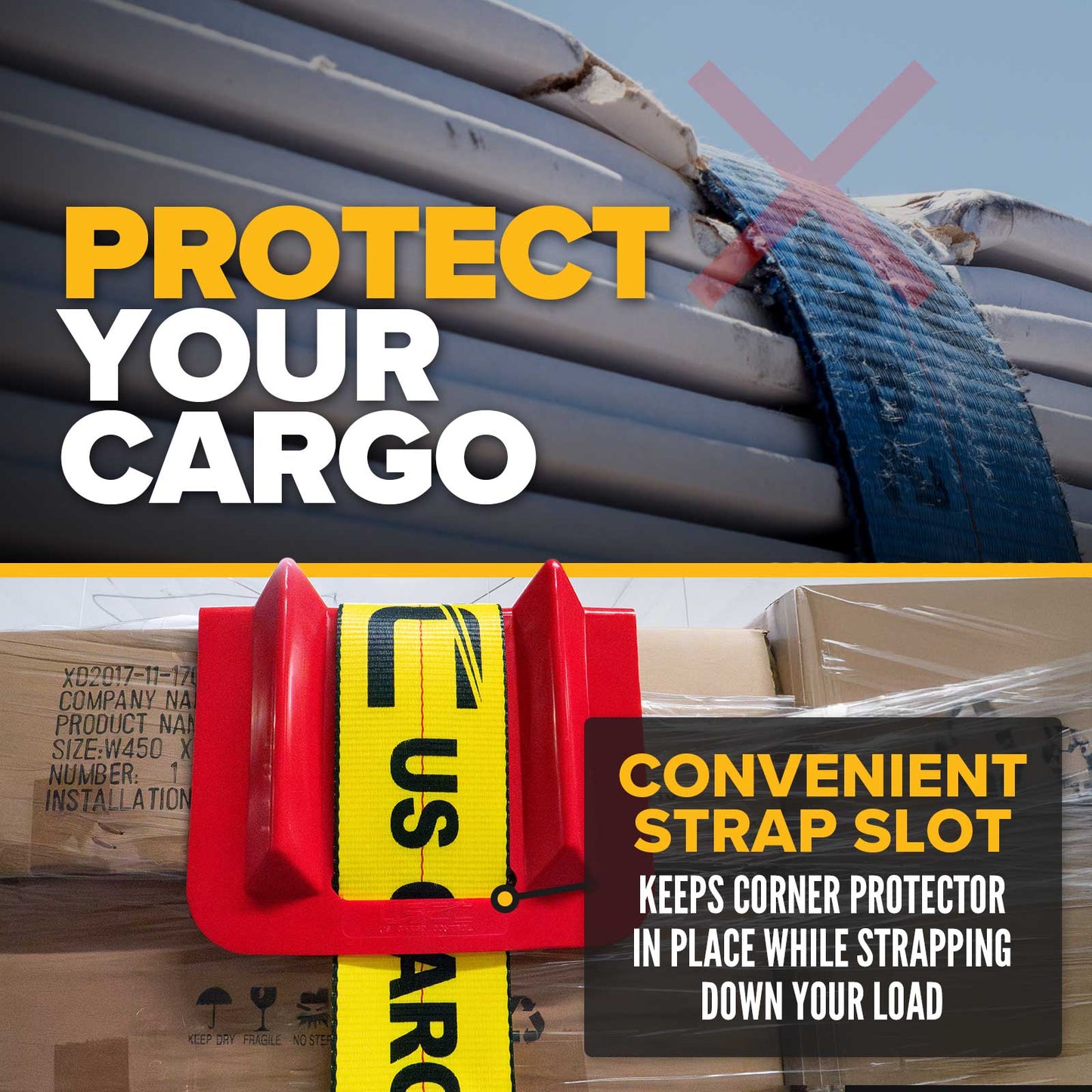 10-2/3" Cargo Corner Guard | 4-1/4" Slot For Strap
