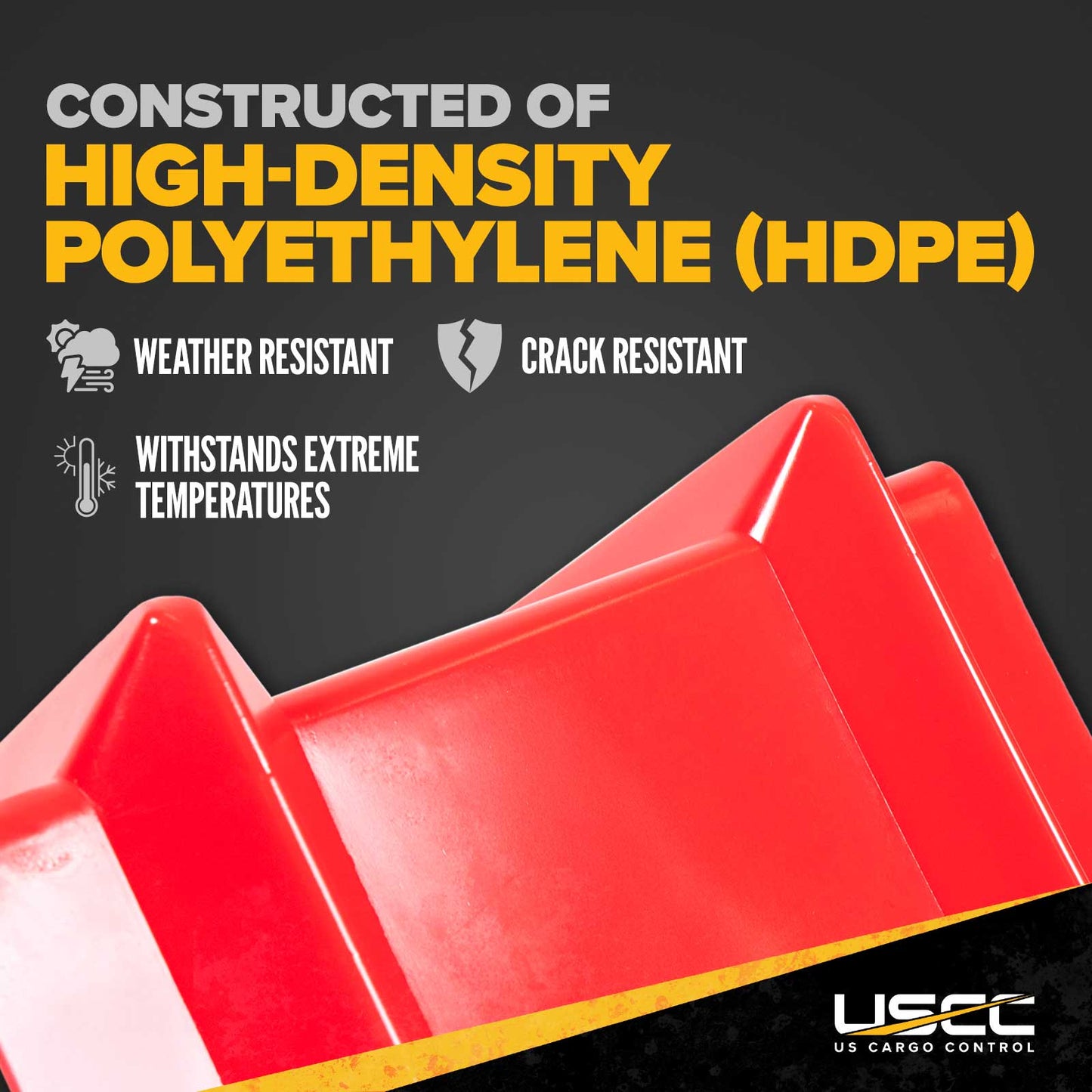 10-2/3" Cargo Corner Guard | 4-1/4" Slot For Strap | Red Plastic