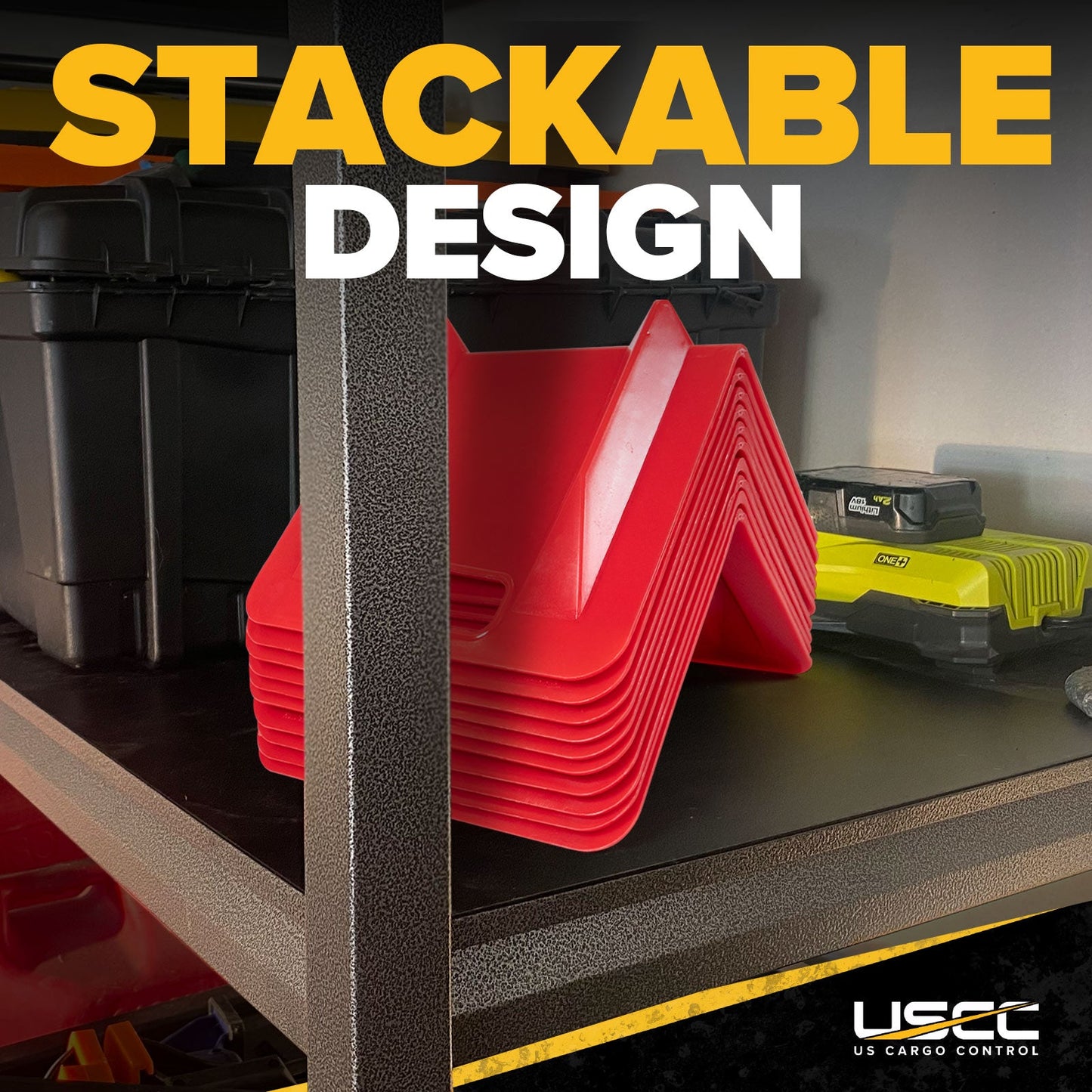 10-2/3" Cargo Corner Guard | 4-1/4" Slot For Strap | Red Plastic