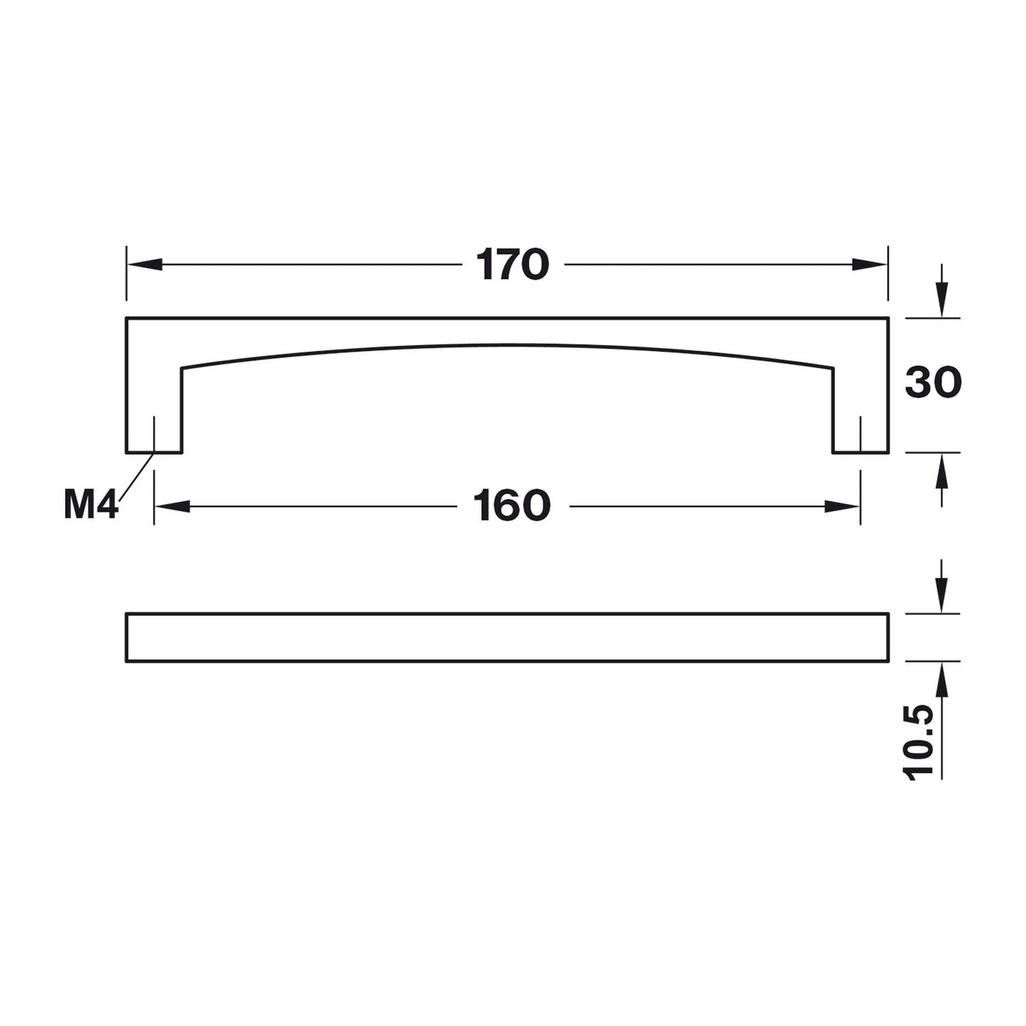 Hafele Munich Collection Cabinet Handle - Illustration