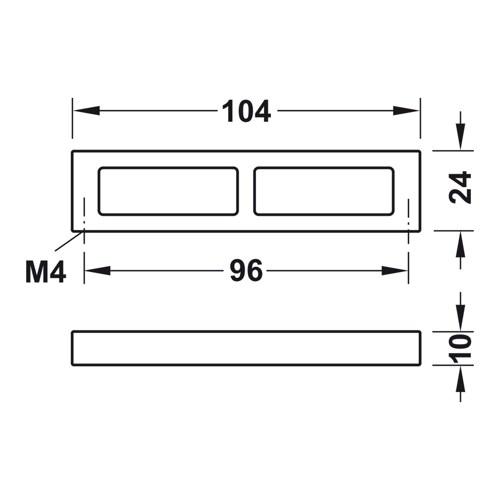 Hafele Nouveau Collection Cabinet Handle - Illustration