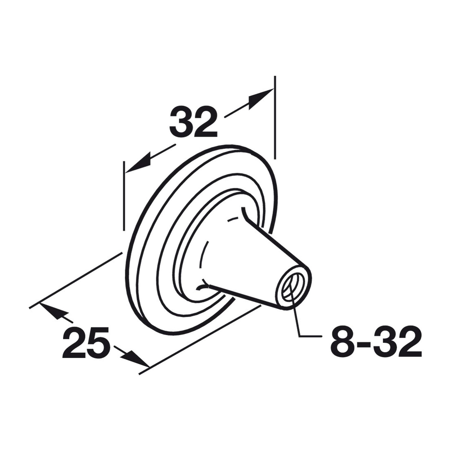 Hafele Keystone Classic Cabinet Knob - Illustration