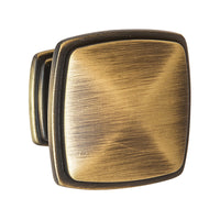 Hafele Keystone Cabinet Knob - Antique Satin/Brushed Brass