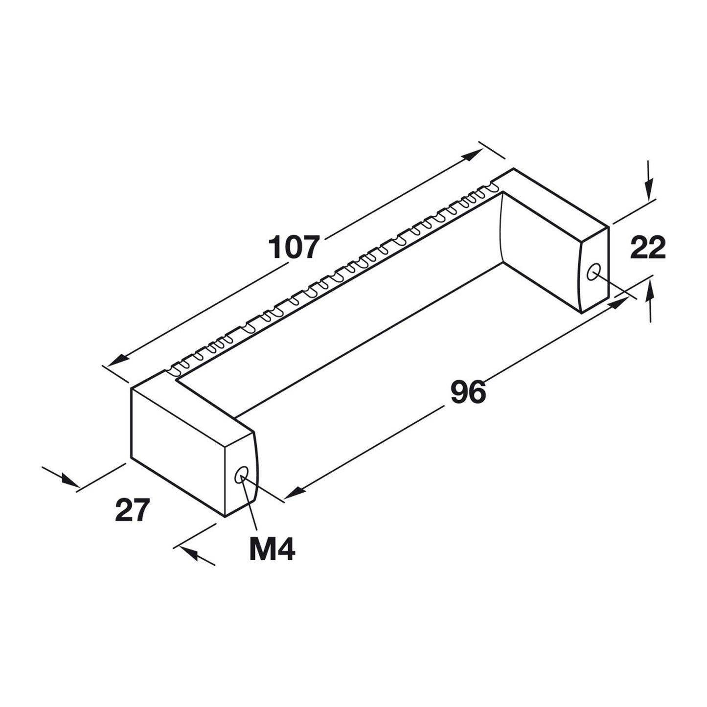 Hafele Calypso Cabinet Handle - Illustration 