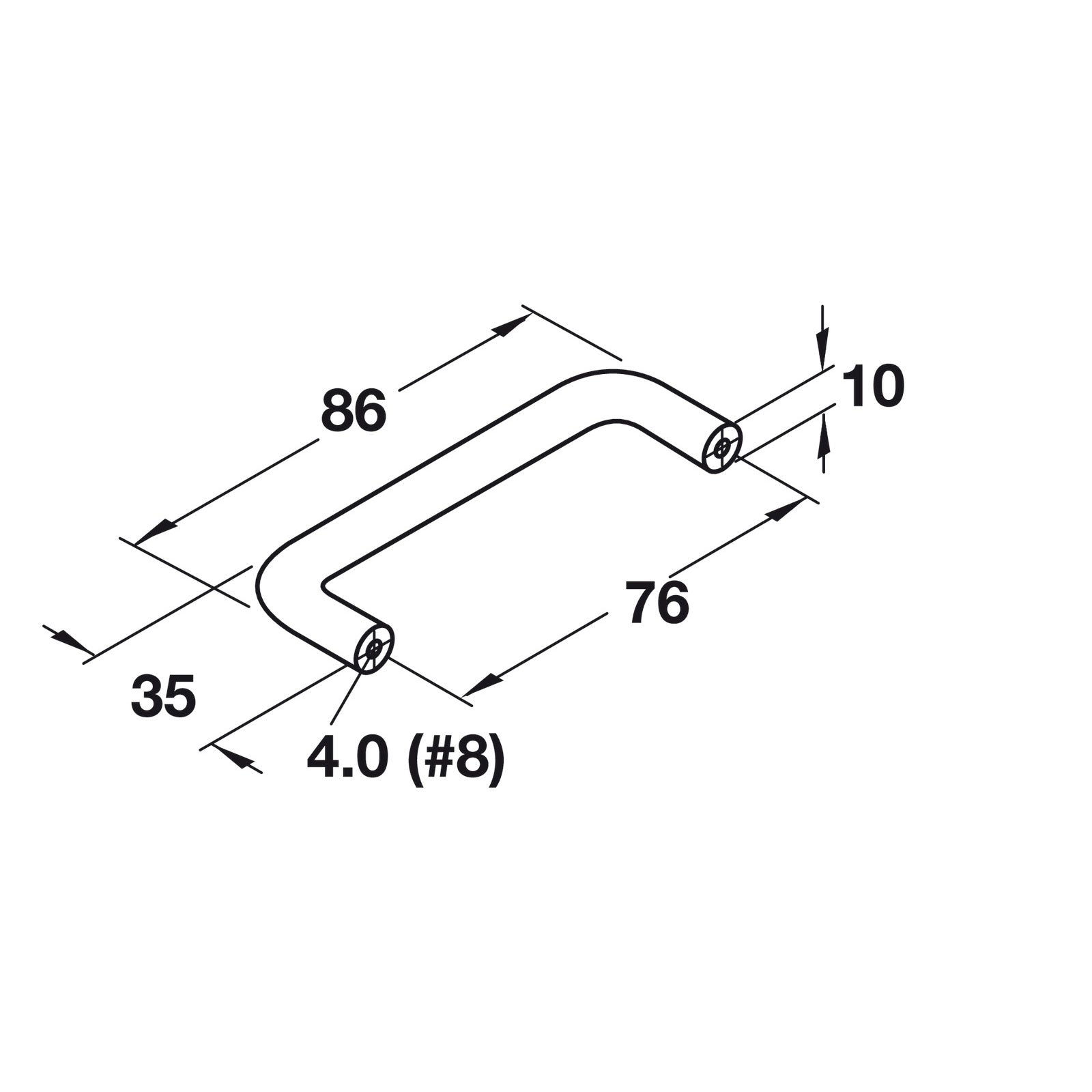 Hafele HEWI Polyamide Cabinet Handle - Illustration