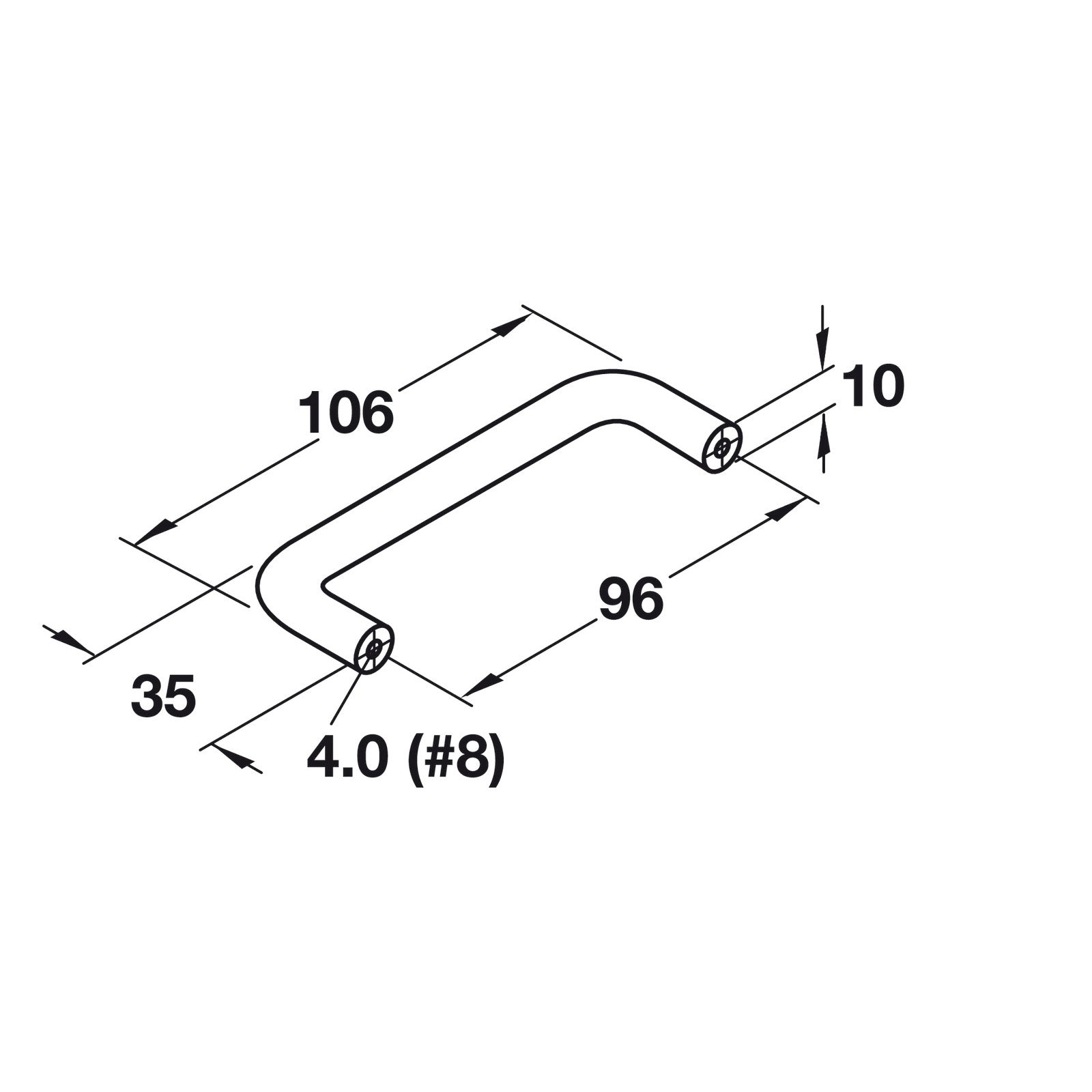 Hafele HEWI Polyamide Cabinet Handle - Illustration