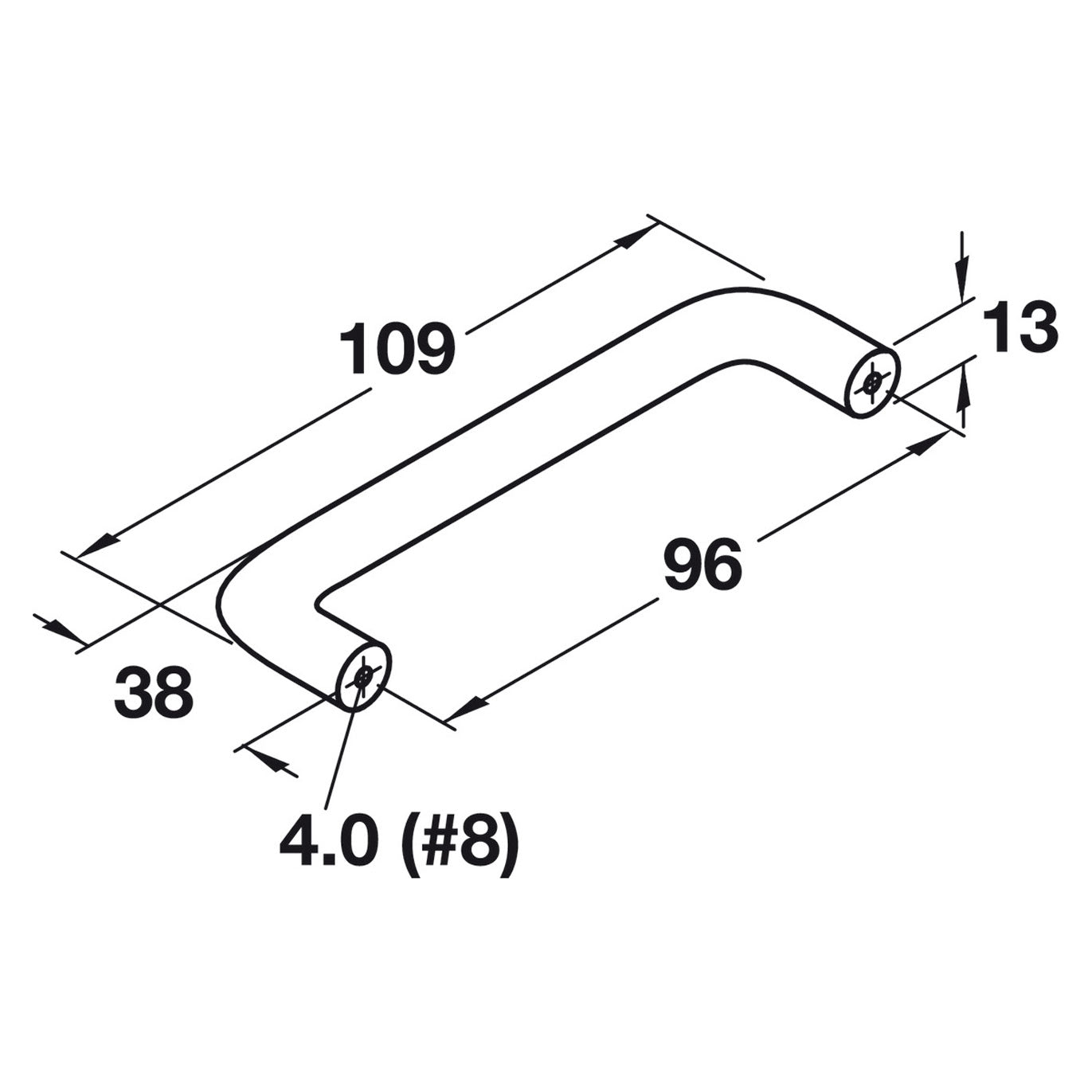 Hafele HEWI Polyamide Cabinet Handle - Illustration