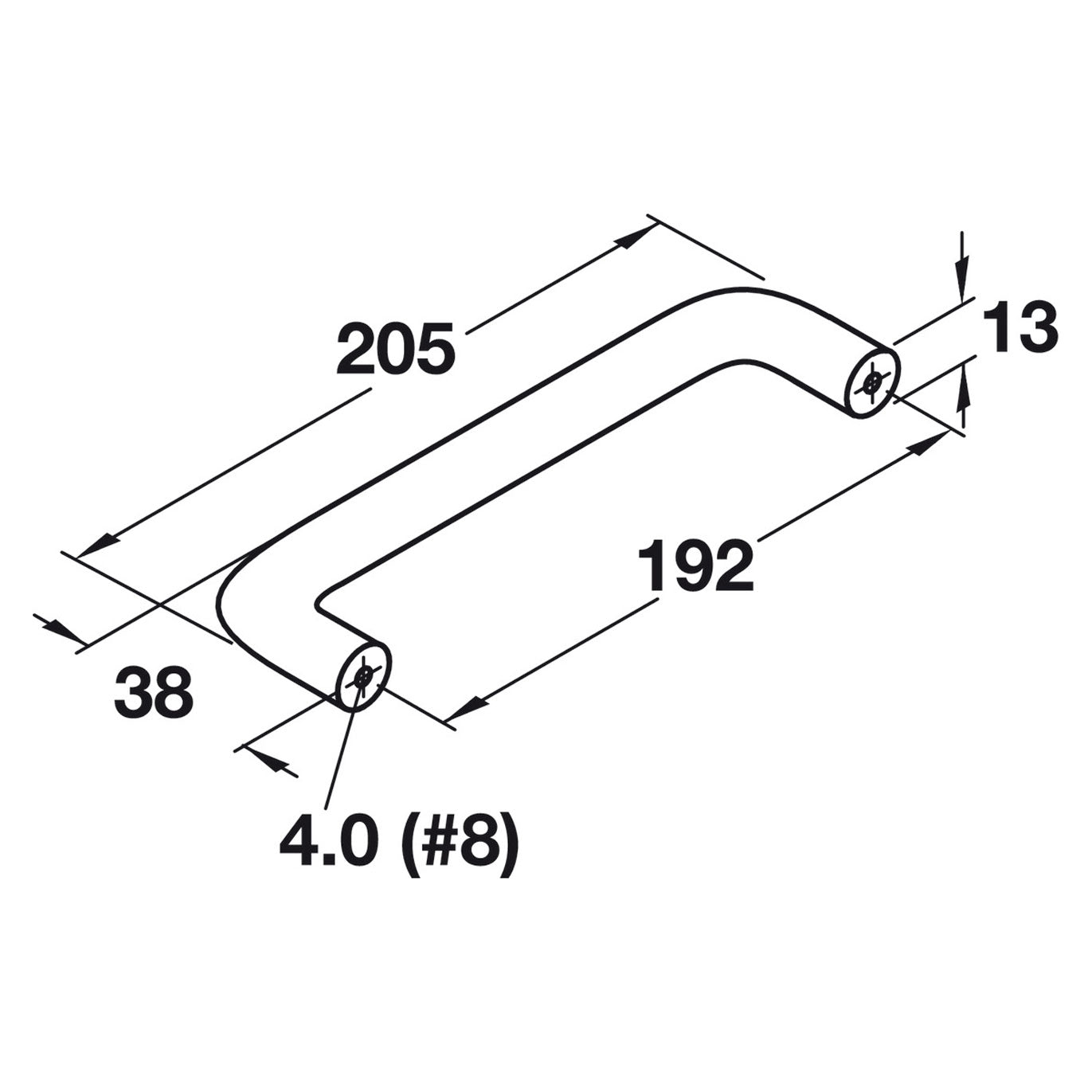 Hafele HEWI Polyamide Cabinet Handle - Illustration