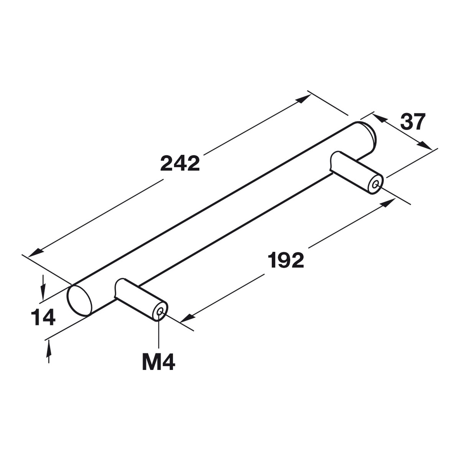 Hafele Veranda Bar Handle - Illustration