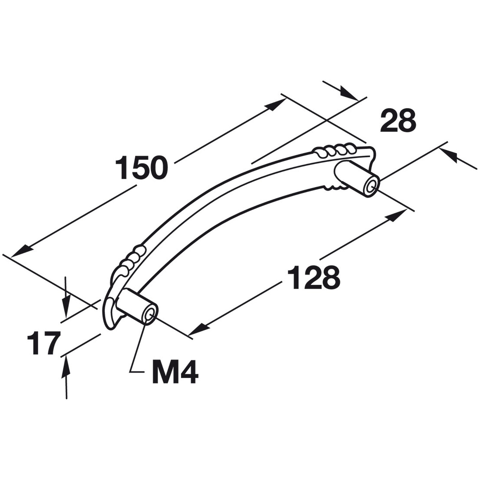 Hafele Revival Cabinet Handle - Illustration