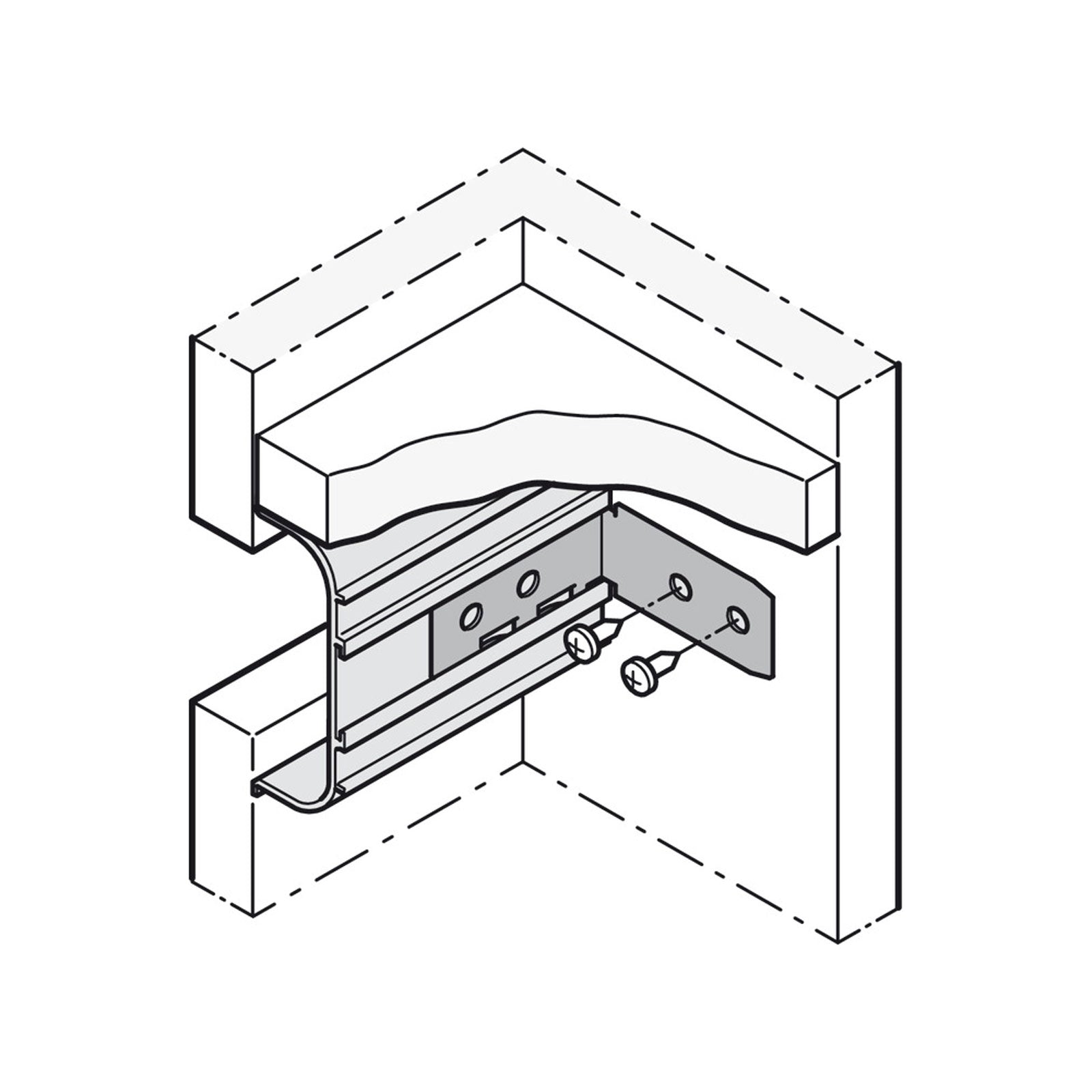 Hafele Angled Mounting Bracket  - Illustration
