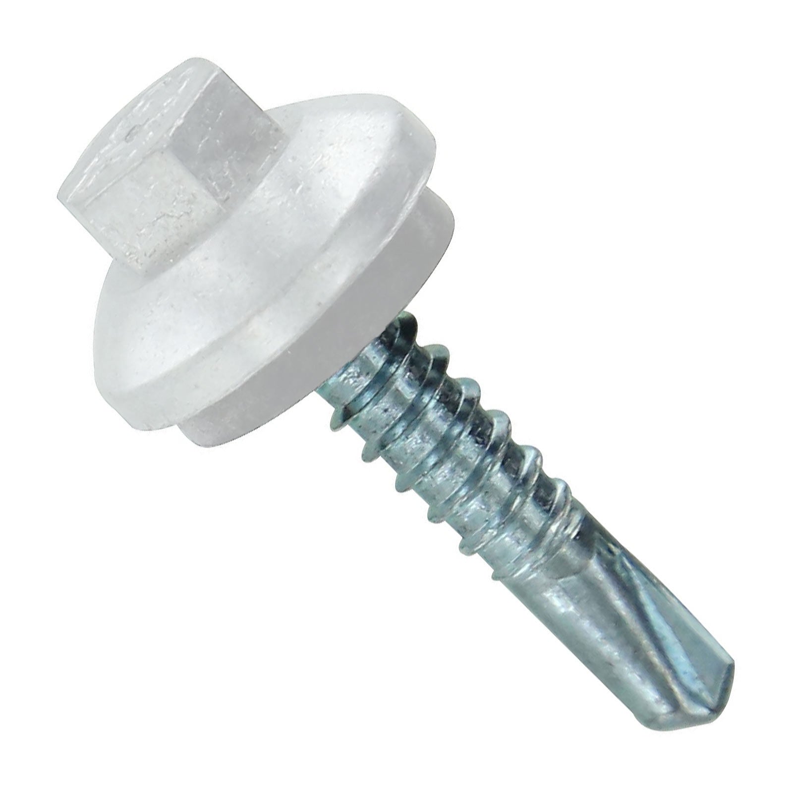 #12 x 1" ZXL Steelbinder Metal Roofing Screw - Polar White, Pkg 250