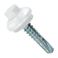 #12 x 1" ZXL Steelbinder Metal Roofing Screw - Alamo White, Pkg 250