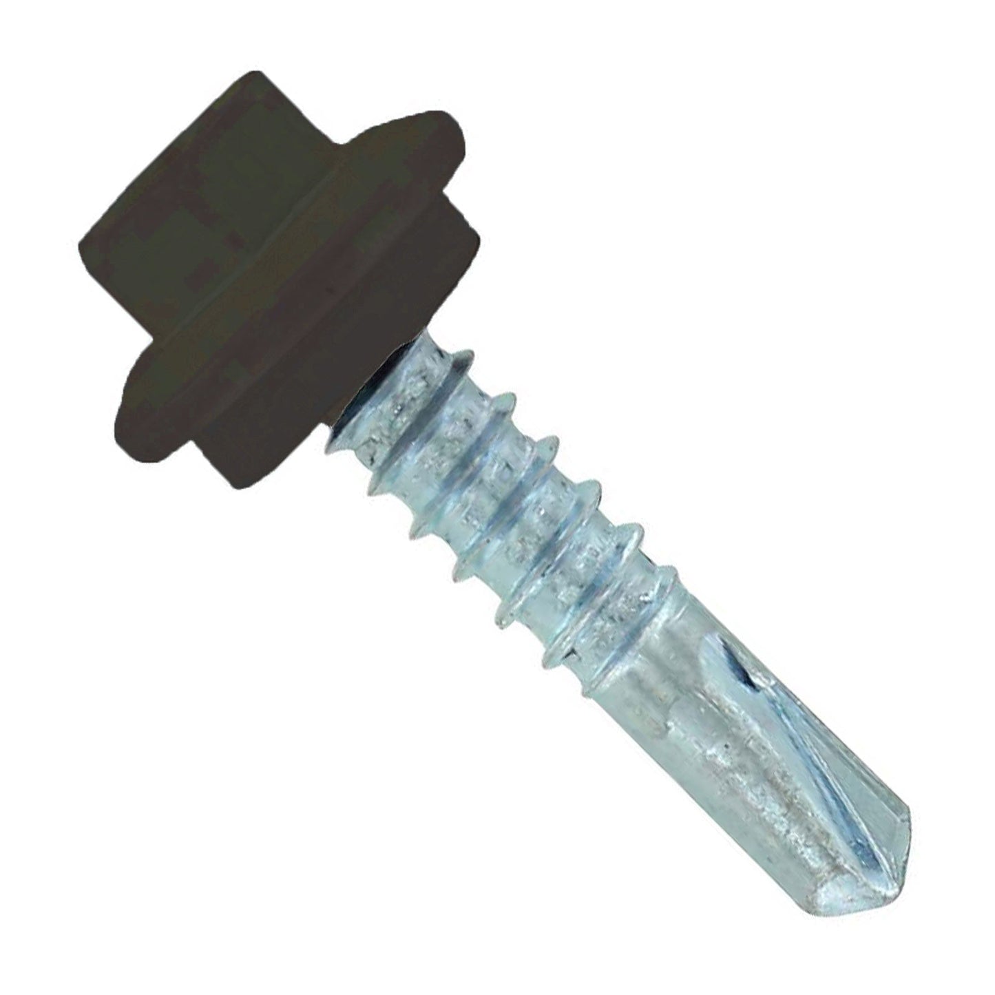 ST Fastening #12 X 1" Self-Drilling Maxx Steelbinder Metal Roofing Screw, Hex-Washer Head - Koko Brown, Qty. 250
