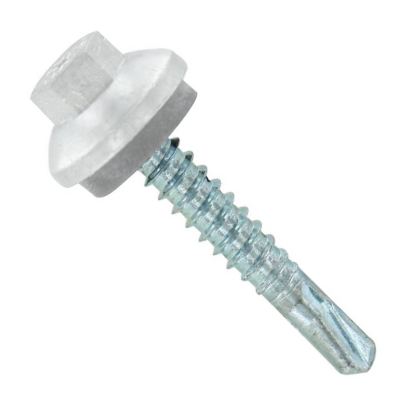 #12 x 1-1/4" ZXL Steelbinder Metal Roofing Screw - Polar White, Pkg 250