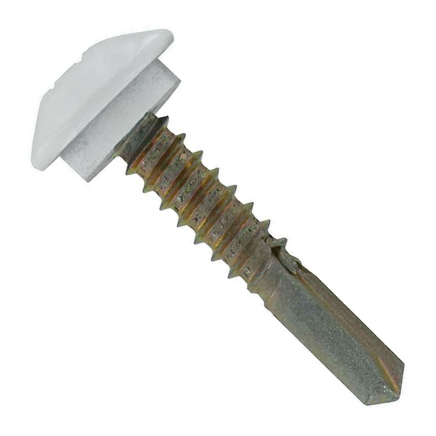 #12-14 x 1-1/4" Eclipse Steelbinder Self-Drilling Metal Roofing Screw - Alamo White, Pkg 250
