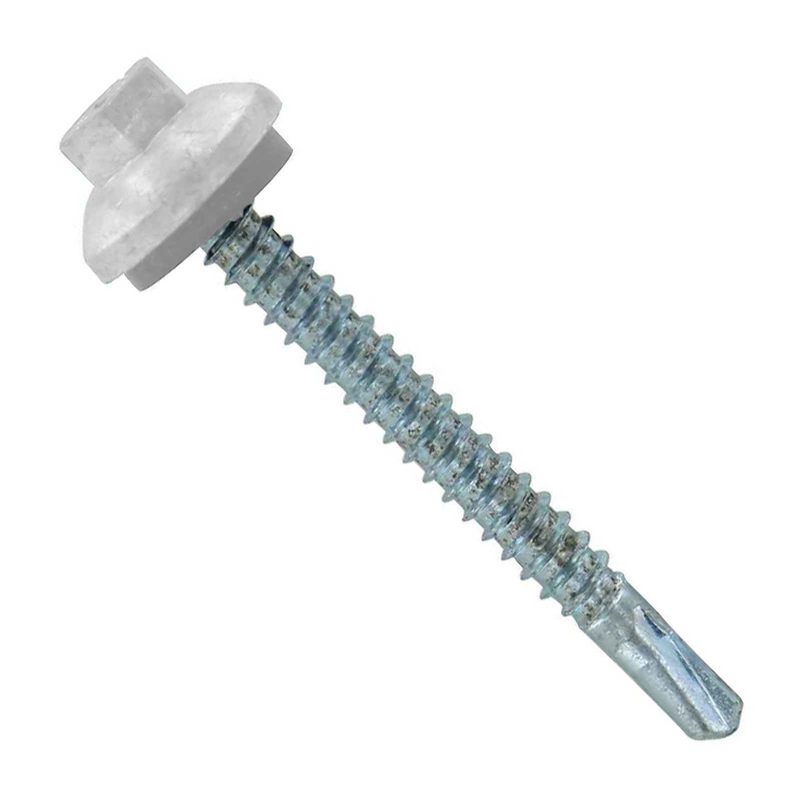 #12 x 2" ZXL Steelbinder Metal Roofing Screw - Polar White, Pkg 250