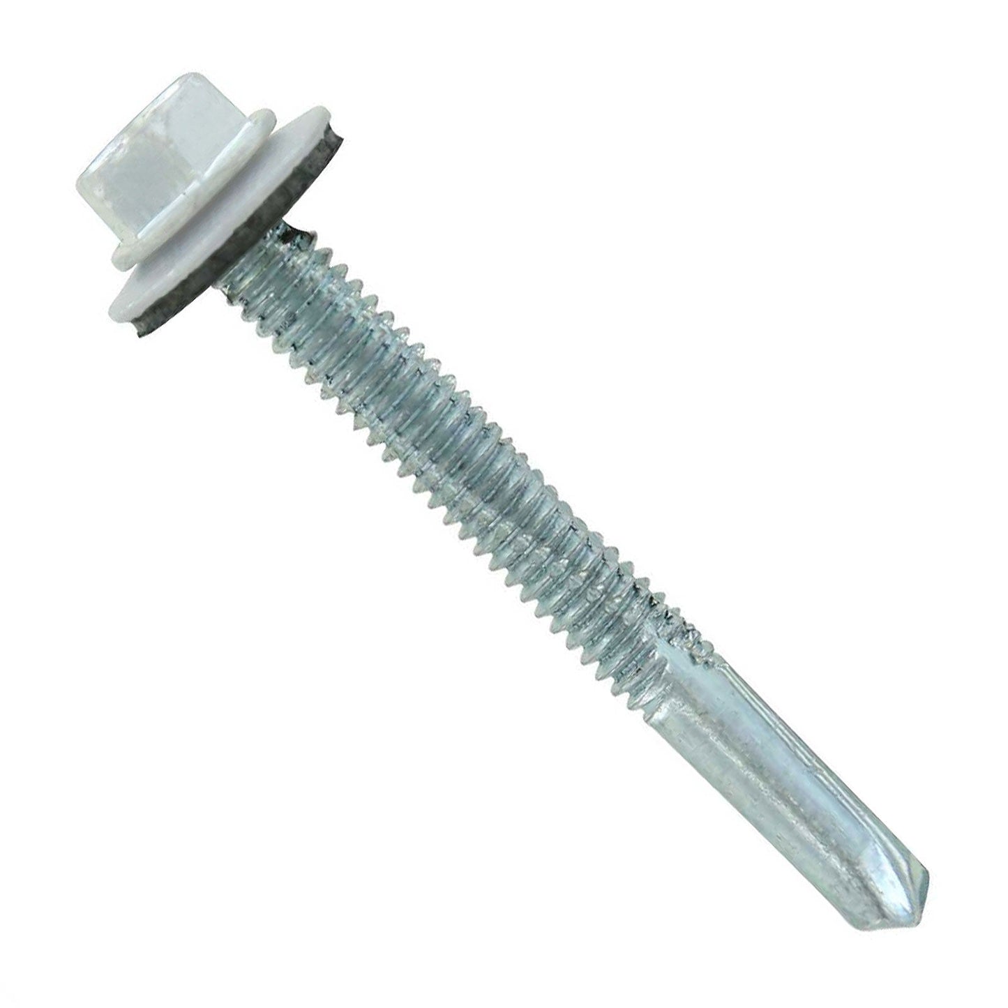 #12-24 x 2" HG Steelbinder Metal Roofing Screw - Polar White, Pkg 250