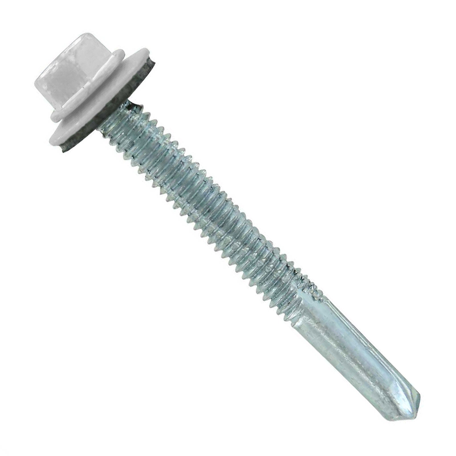 #12-24 x 2" HG Steelbinder Metal Roofing Screw - Alamo White, Pkg 250