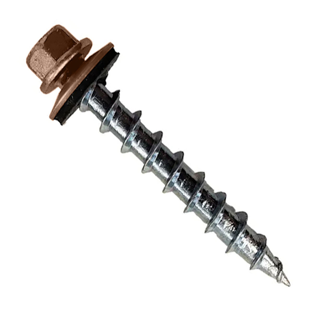 12# x 112 inch Type 17 Woodbinder Metal Roofing Screw For OSB Brown Pkg 250 image 1 of 2