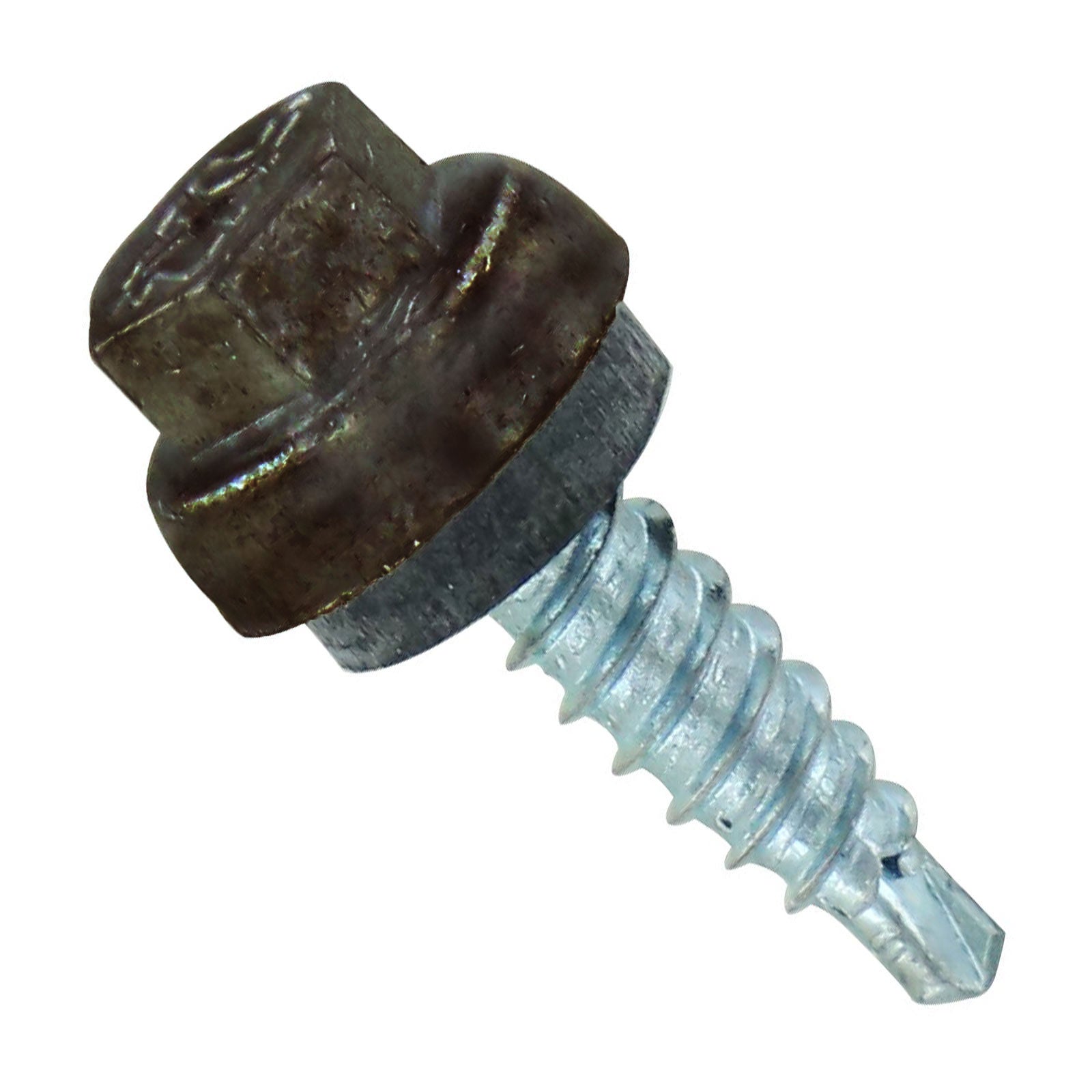 #12 x 3/4" ZXL Woodbinder Metal Roofing Stitch Screw - Koko Brown