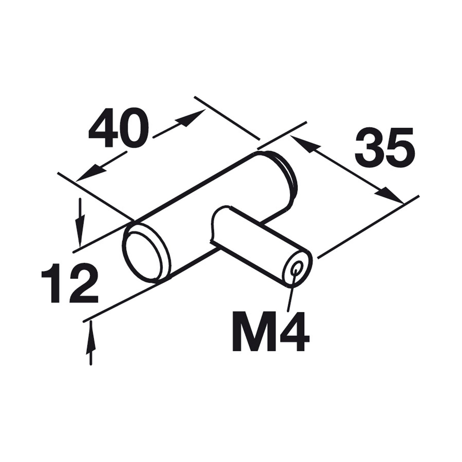 Hafele Elemental T Knob - Illustration