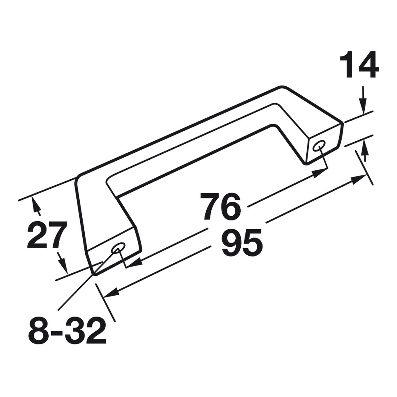 Hafele Amerock Backrock Cabinet Handle Illustration