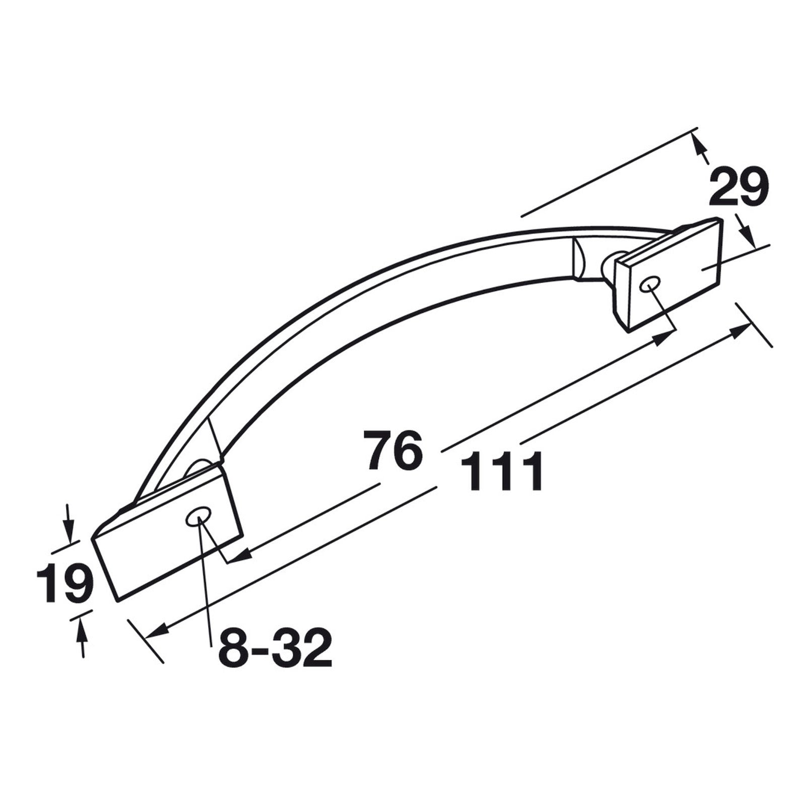 Hafele Amerock Candler Cabinet Handle Illustration