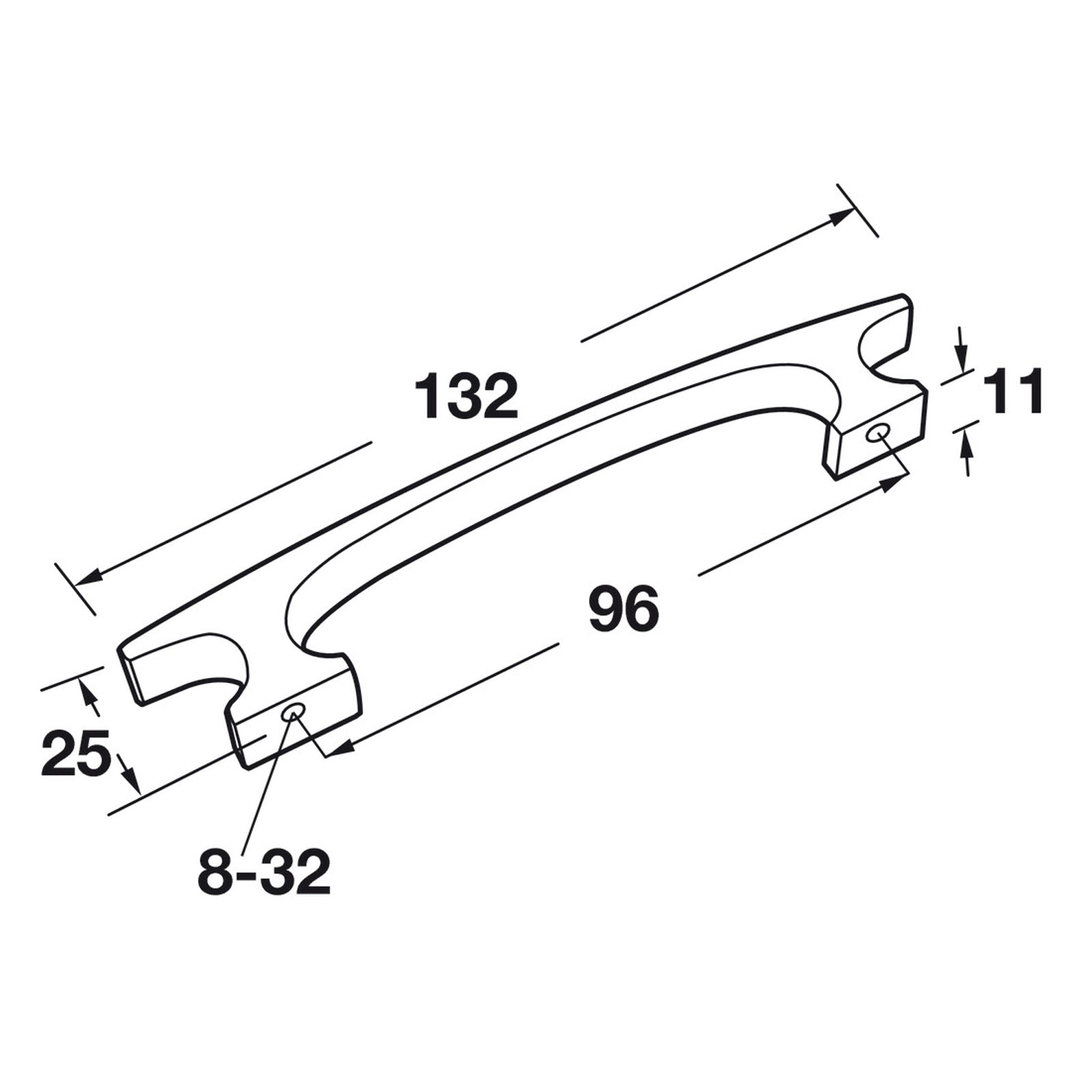 Hafele Amerock Conrad Cabinet Handle Illustration