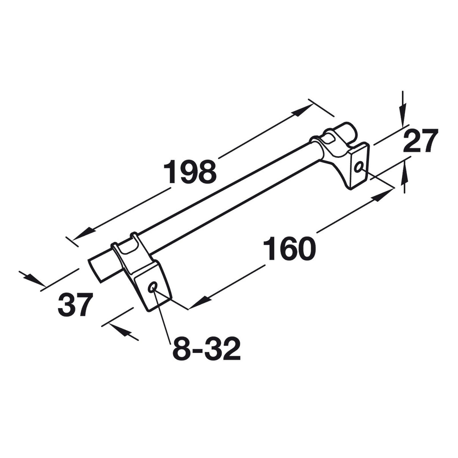 Hafele Amerock Davenport Cabinet Handle Illustration