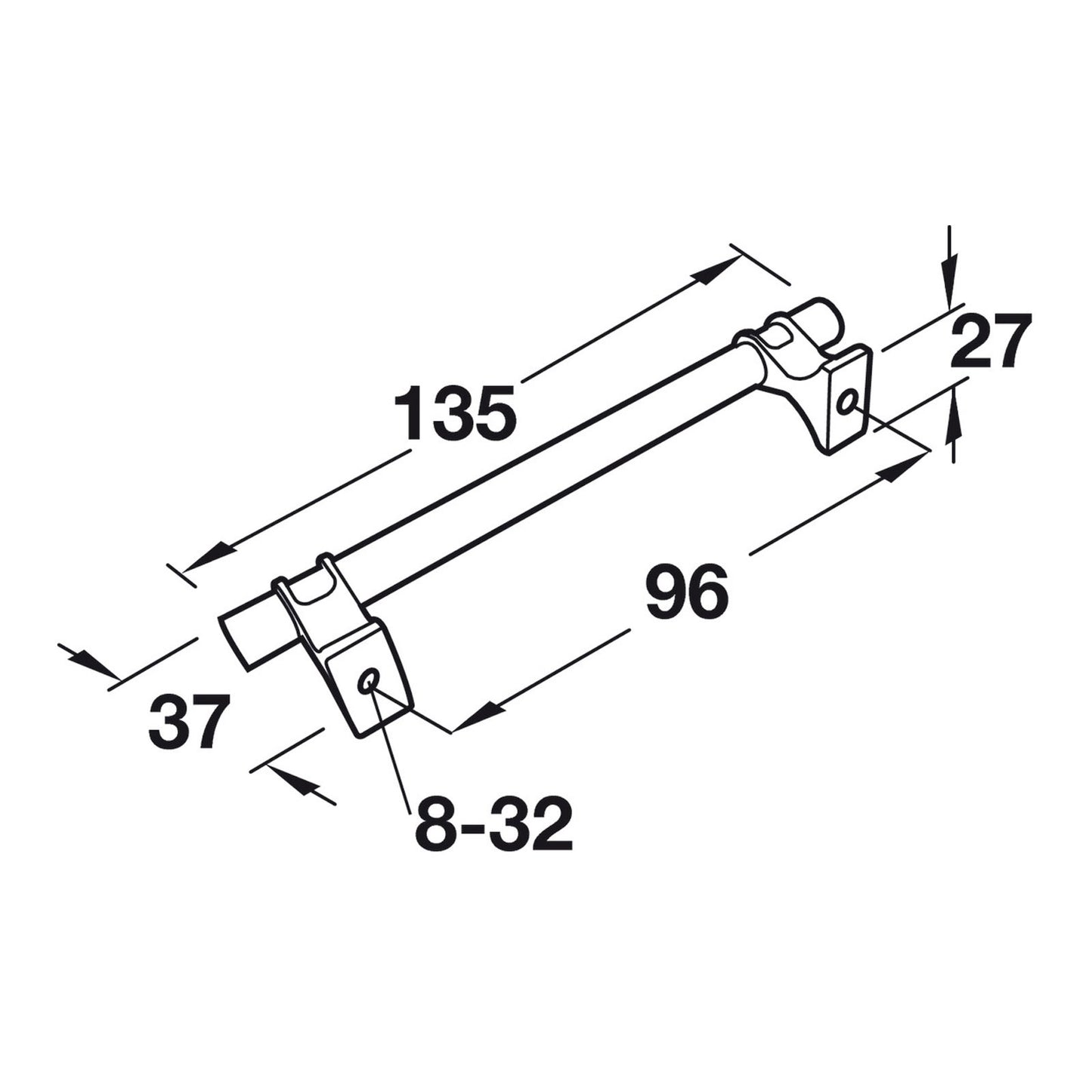 Hafele Amerock Davenport Cabinet Handle Illustration