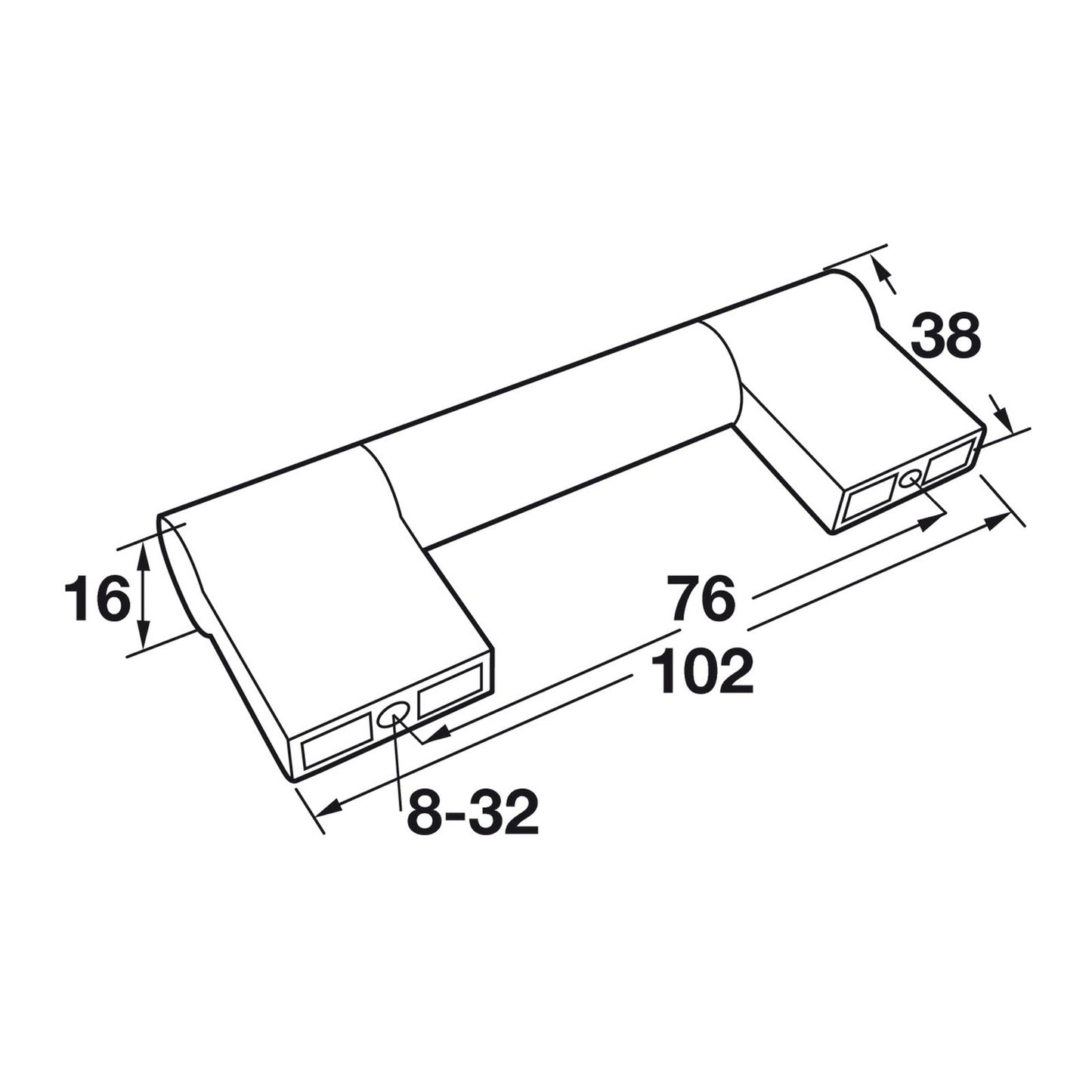 Hafele Amerock Kontur Cabinet Handle Illustration