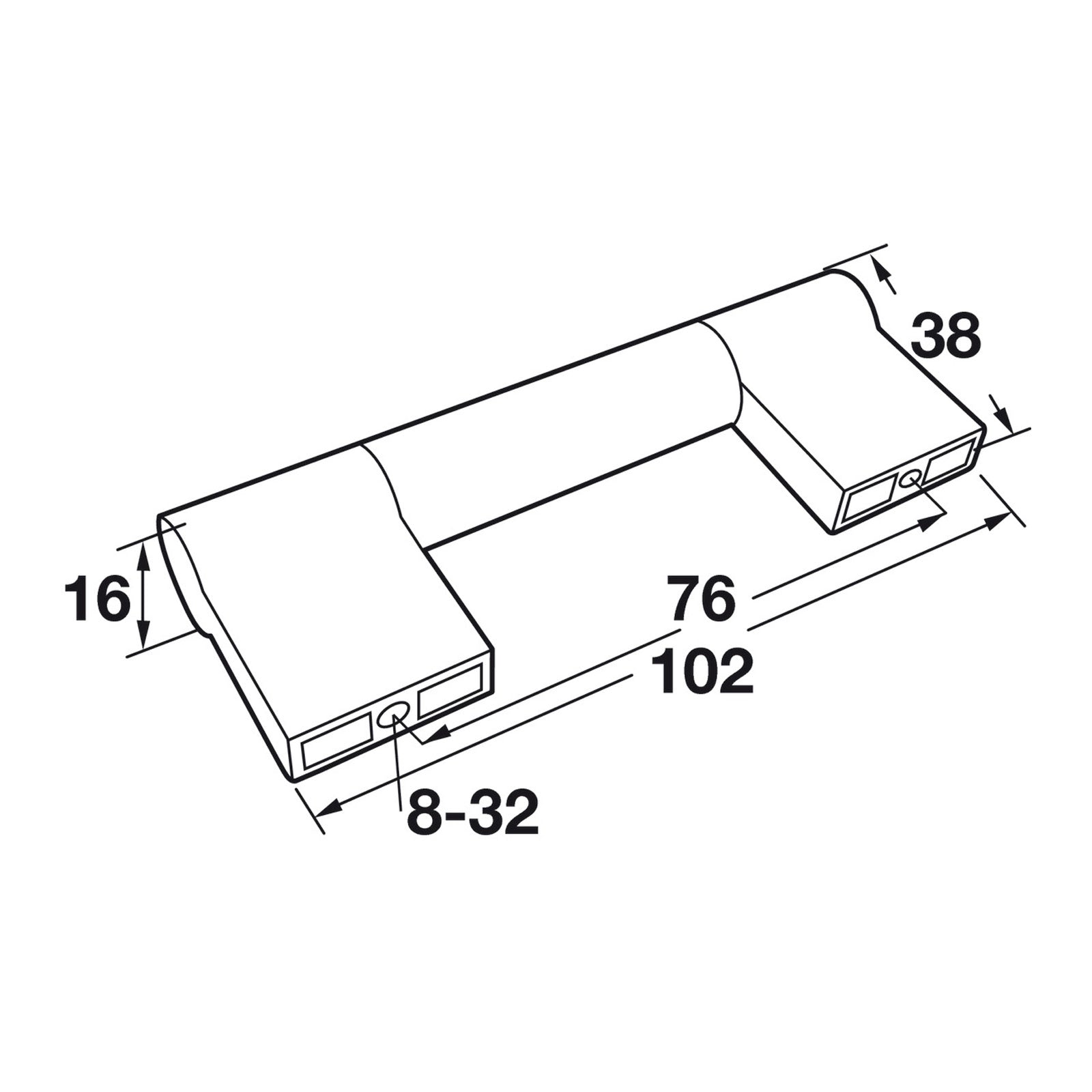 Hafele Amerock Kontur Cabinet Handle Illustration