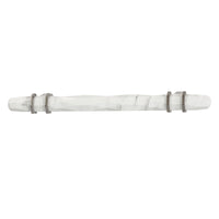Hafele Amerock Carroine Cabinet Handle - Marbleized White/Satin Nickel