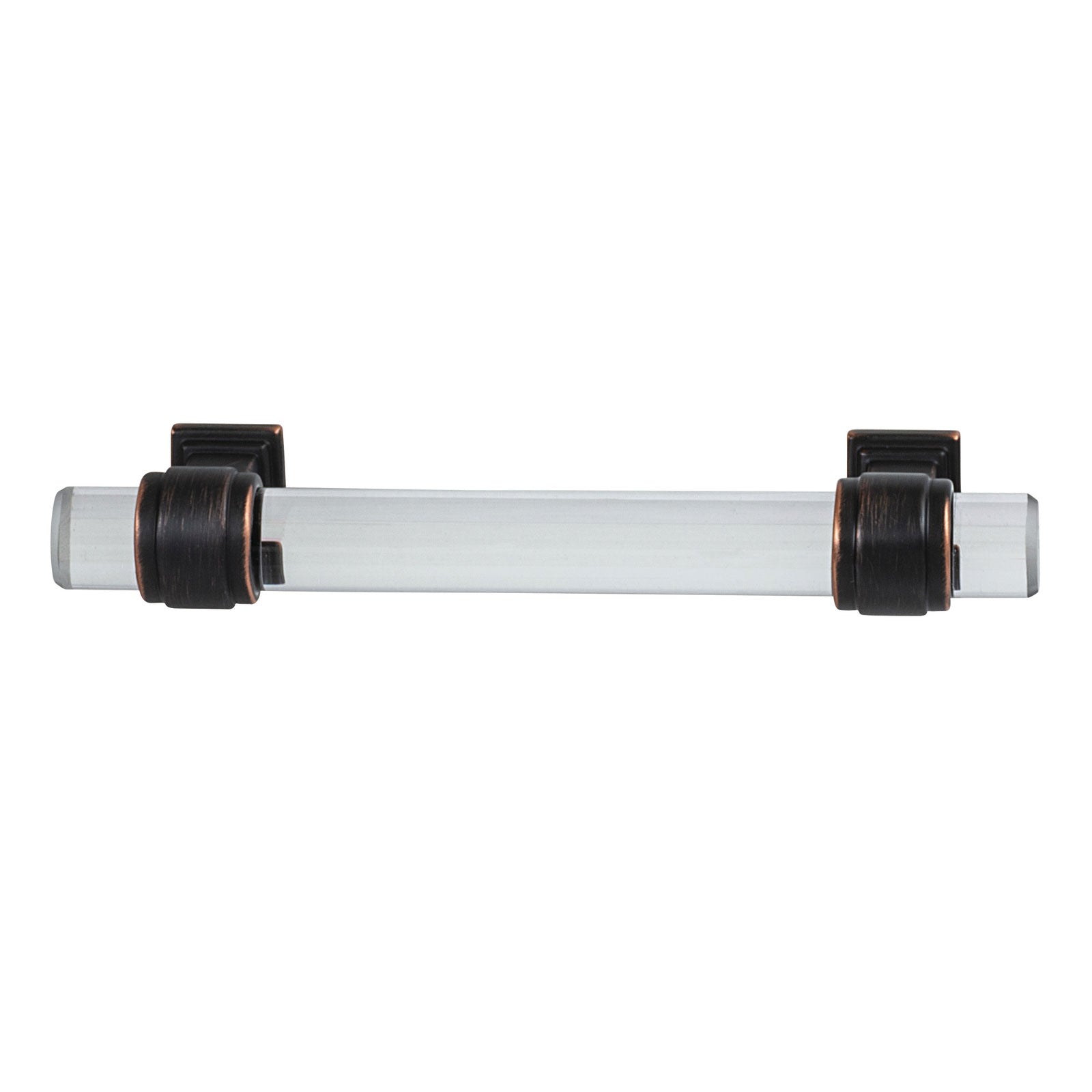 Hafele Amerock Glacio Cabinet Handle - Clear/Oil-Rubbed Bronze