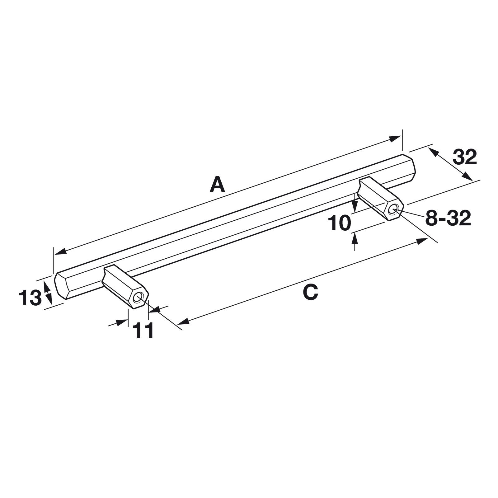 Hafele Amerock Caliber Cabinet Handle Illustration