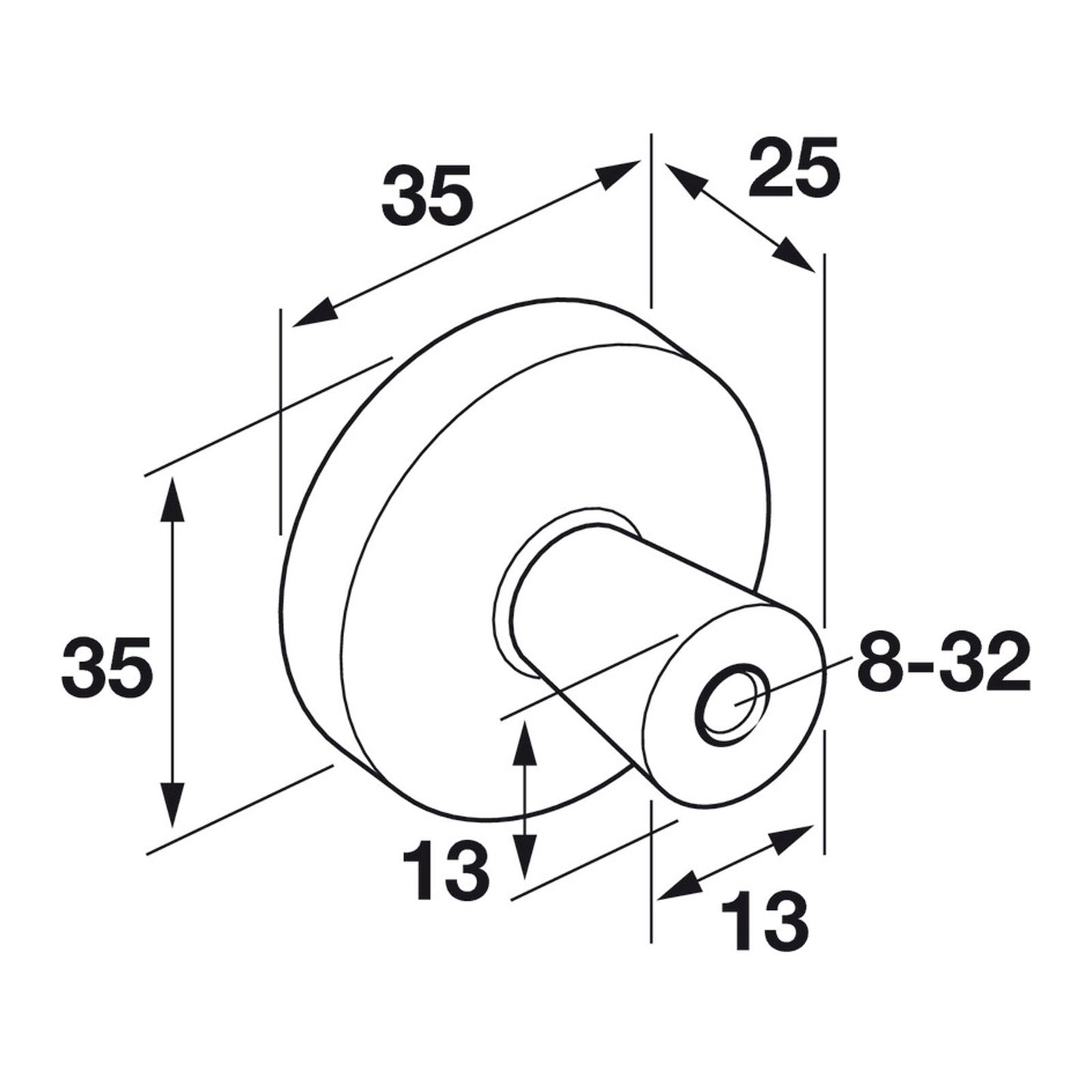 Hafele Amerock Destine Cabinet Knob Illustration