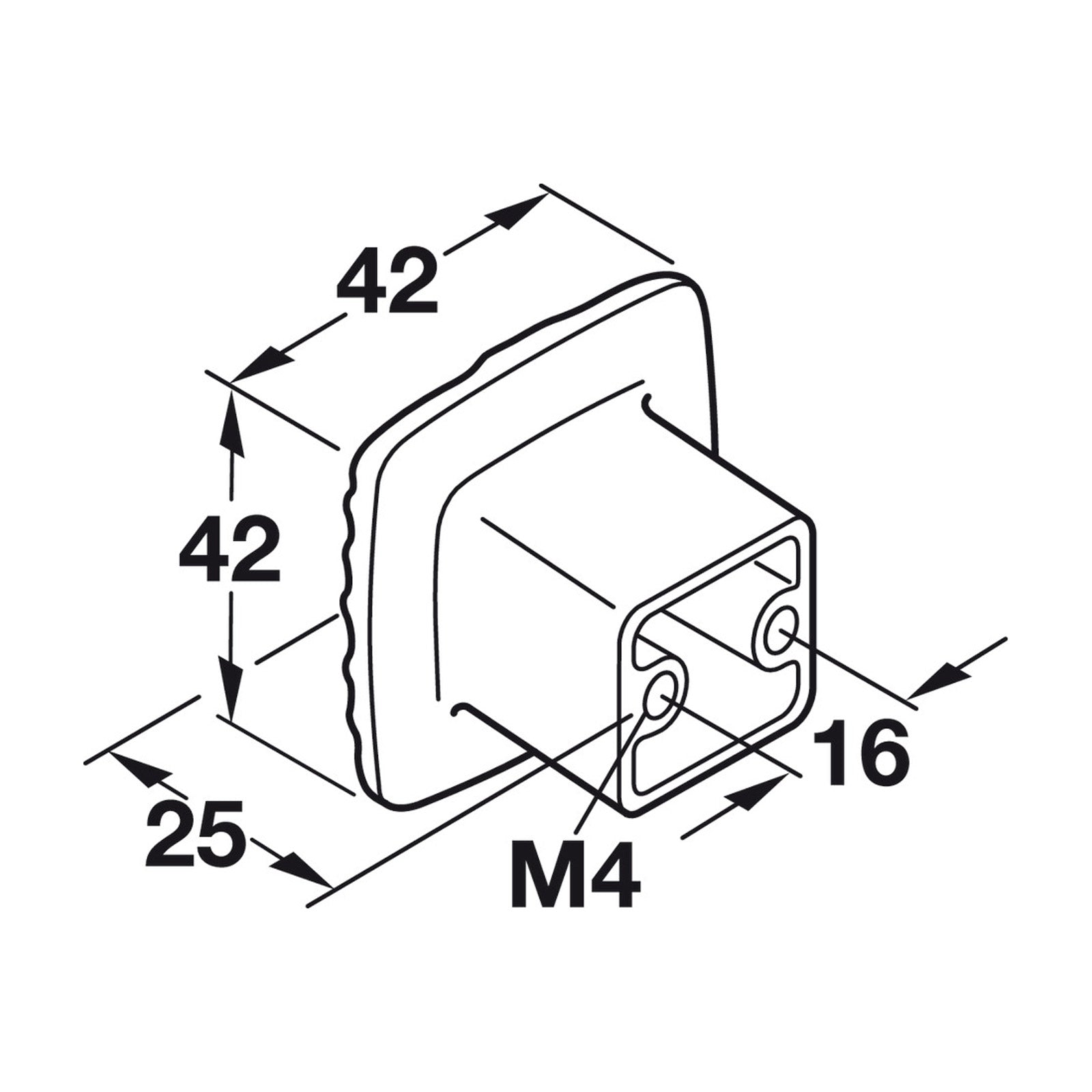 Hafele Strata Cabinet Knob - Illustration
