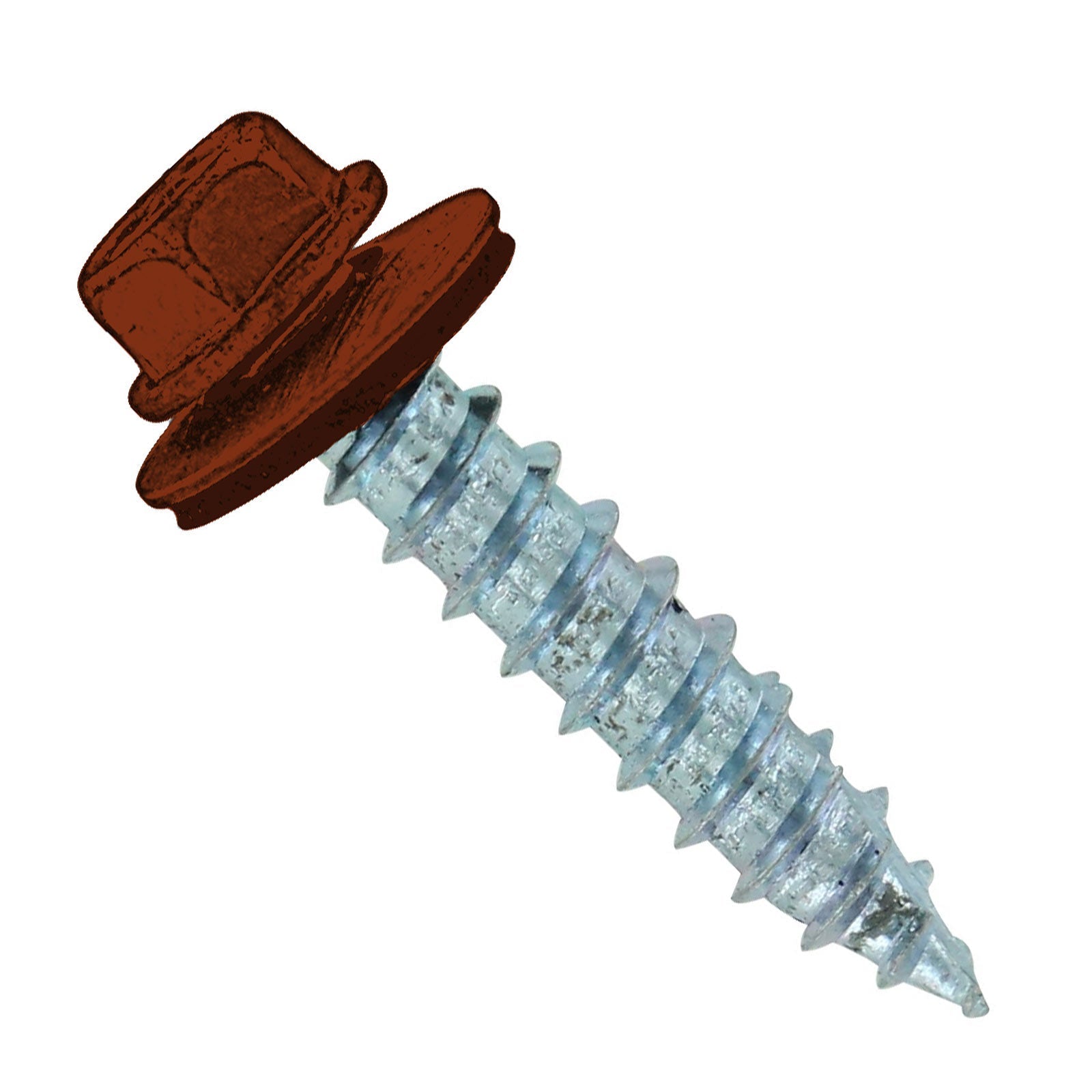 #14 x 114 inch #14 Type 17 Woodbinder Metal Roofing Screw Brown Pkg 250