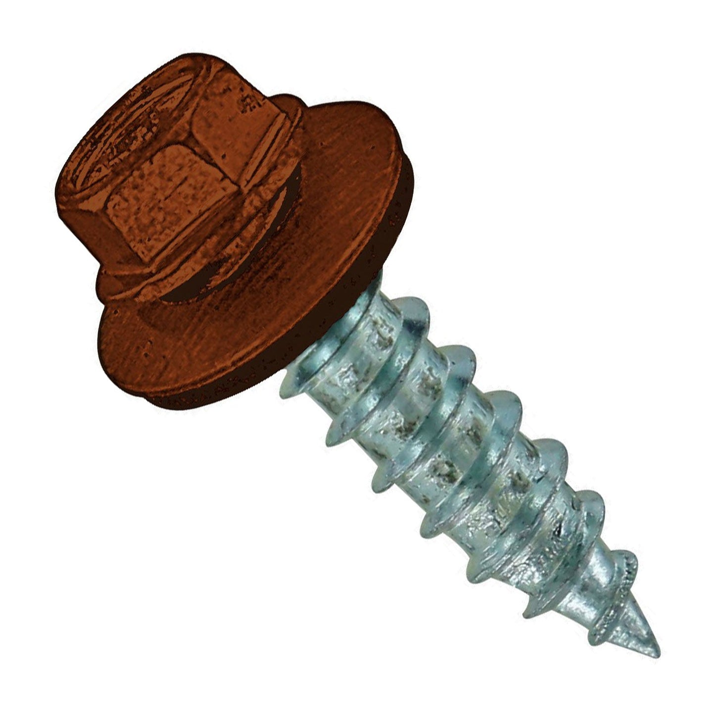 #14 x 1 inch #14 Type 17 Woodbinder Metal Roofing Screw Brown Pkg 250 image 1 of 2