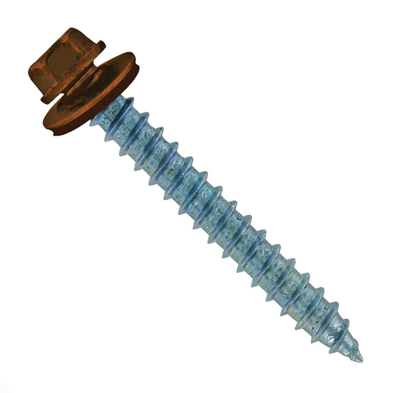 #14 x 2 inch #14 Type 17 Woodbinder Metal Roofing Screw Brown Pkg 250