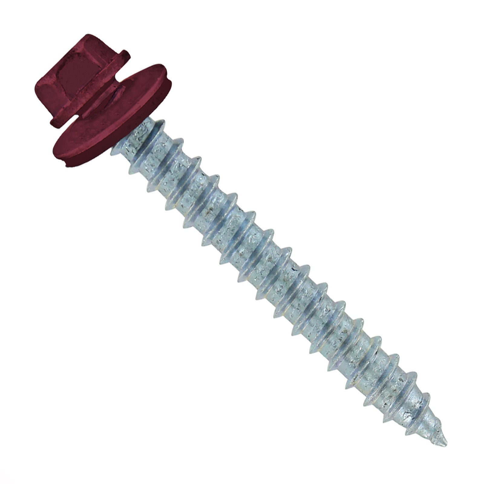 #14 x 2 inch #14 Type 17 Woodbinder Metal Roofing Screw Burgundy Pkg 250